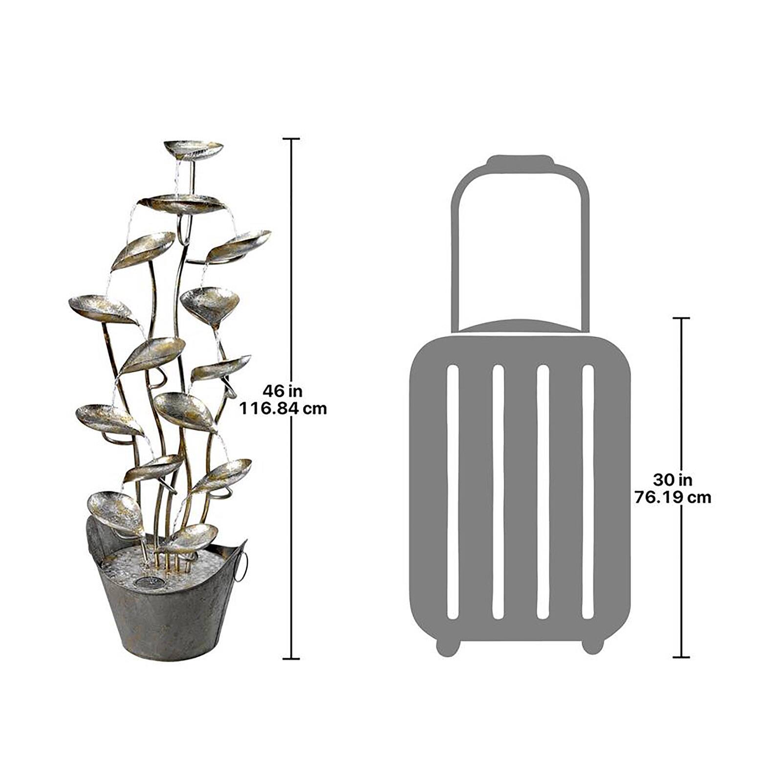 Rainforest Leaves Cascading Metal Fountain