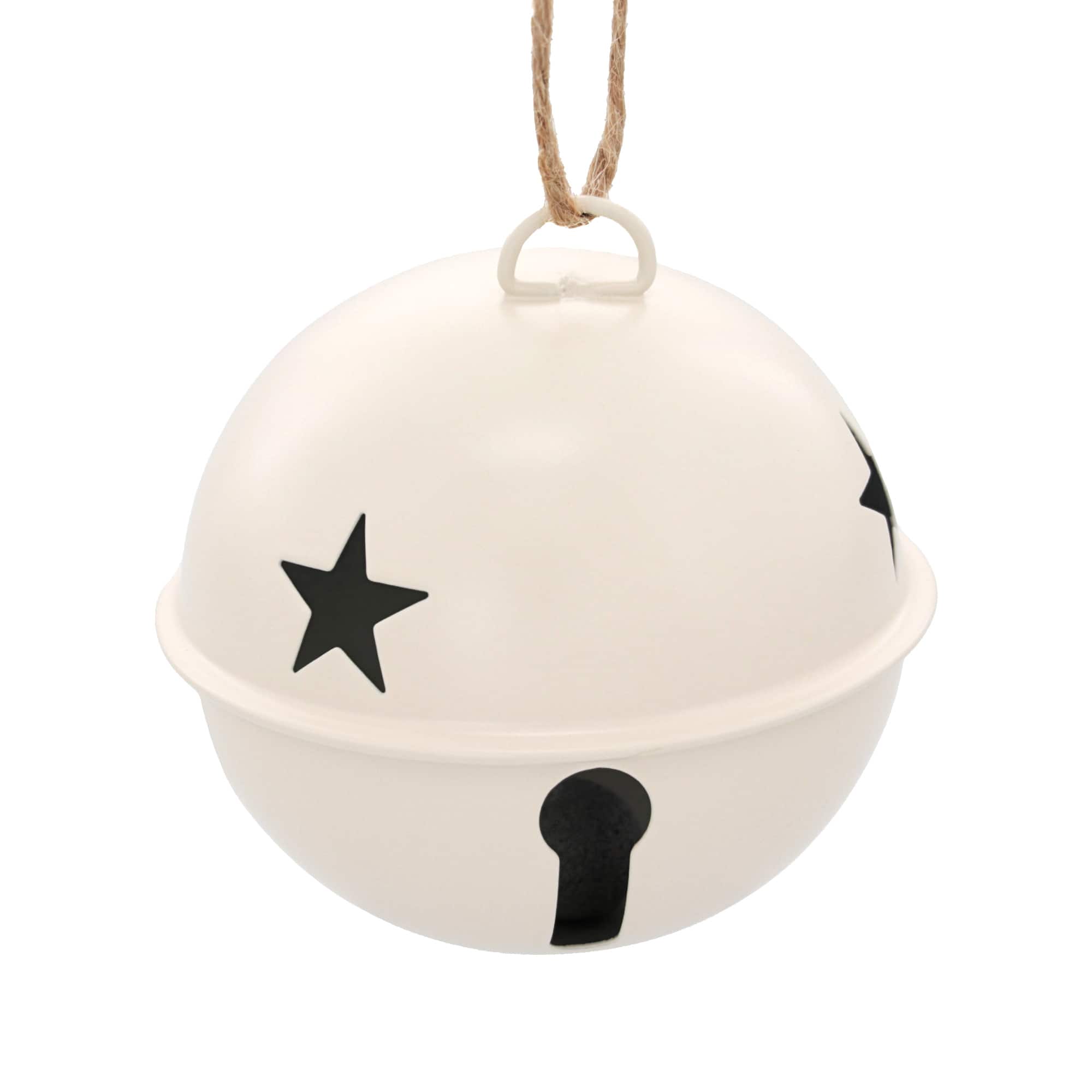 6 Pack 85mm Jingle Bell Ivory Ball Ornaments