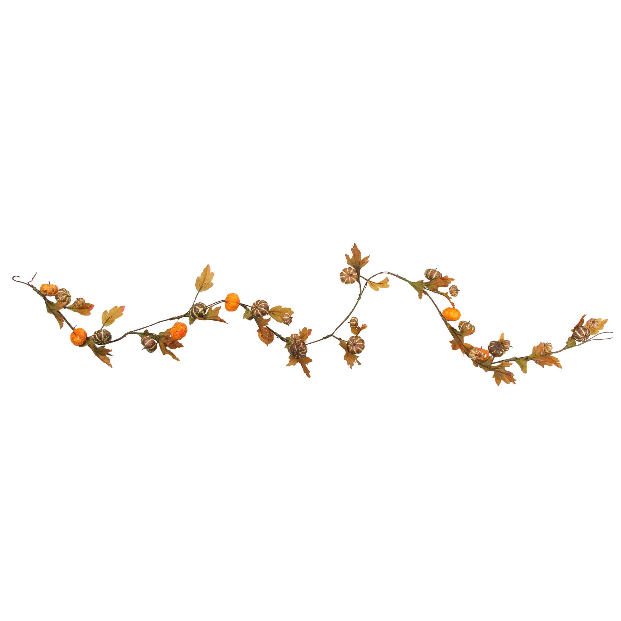 4.75ft. Autumn Pumpkin & Fall Leaves Thanksgiving Garland