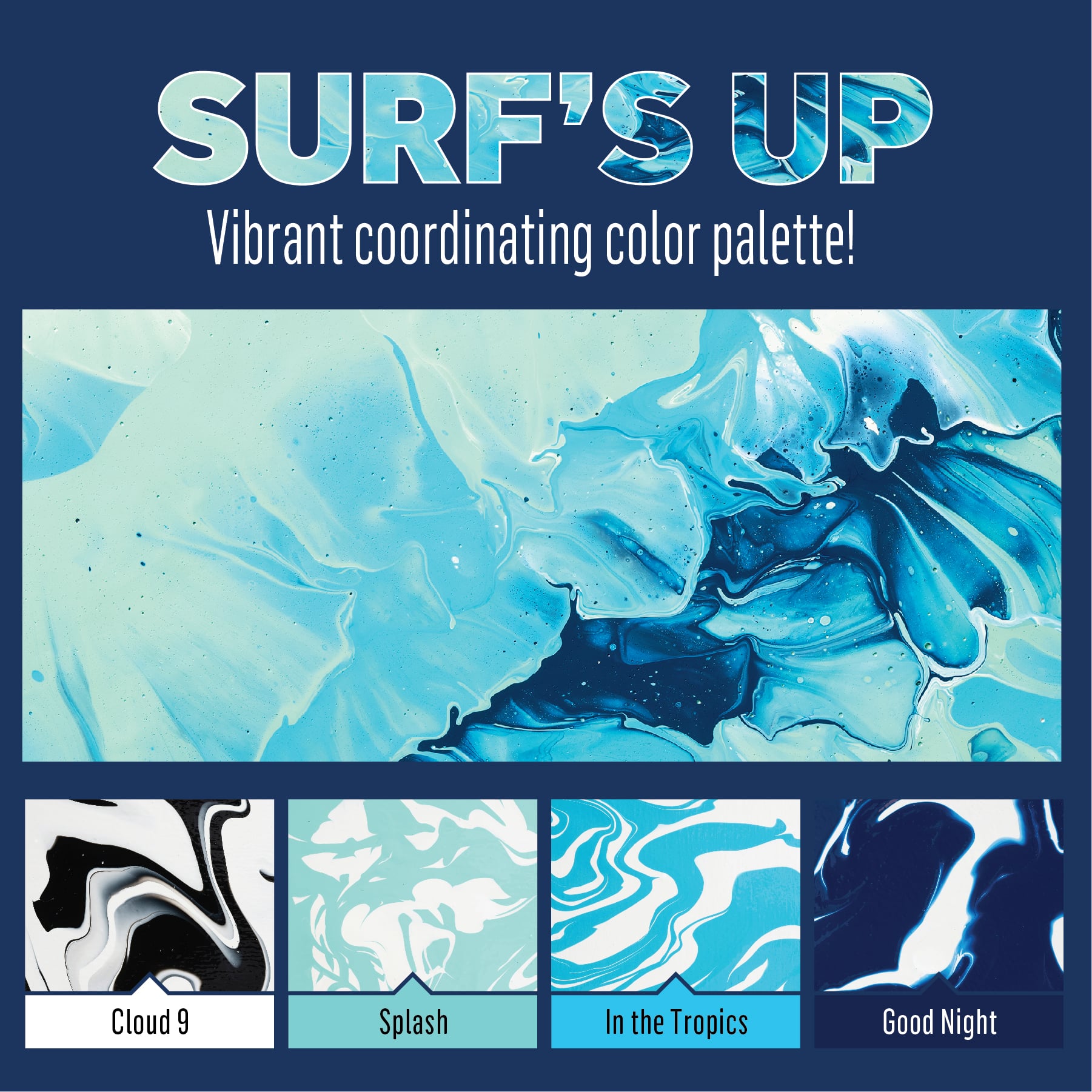 6 Packs: 4 ct. (24 total) FolkArt&#xAE; Drizzle&#x2122; Surf&#x27;s Up Fluid Pouring Acrylic Paints