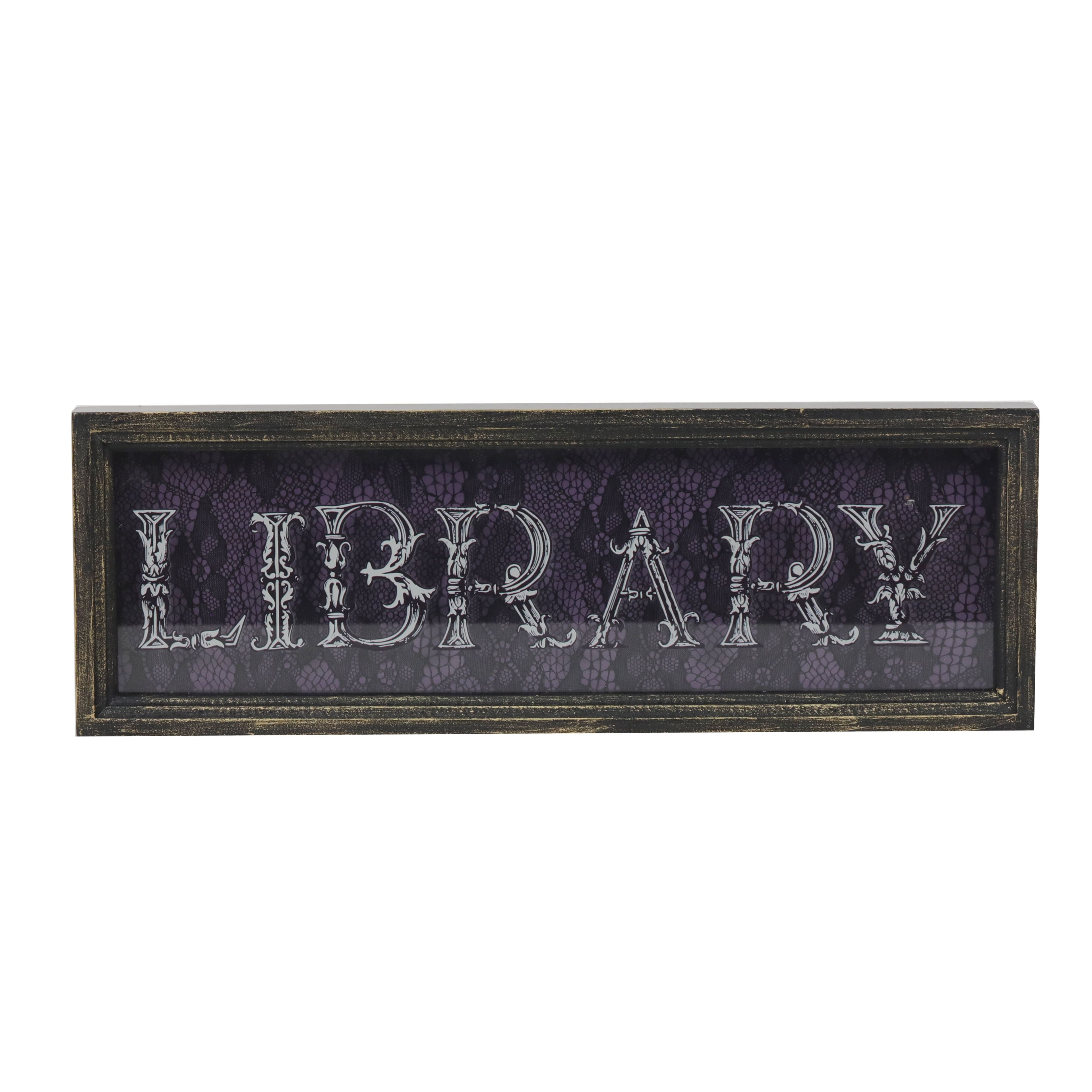 14" Framed Scrollwork & Snakeskin Library Tabletop Sign by Ashland®