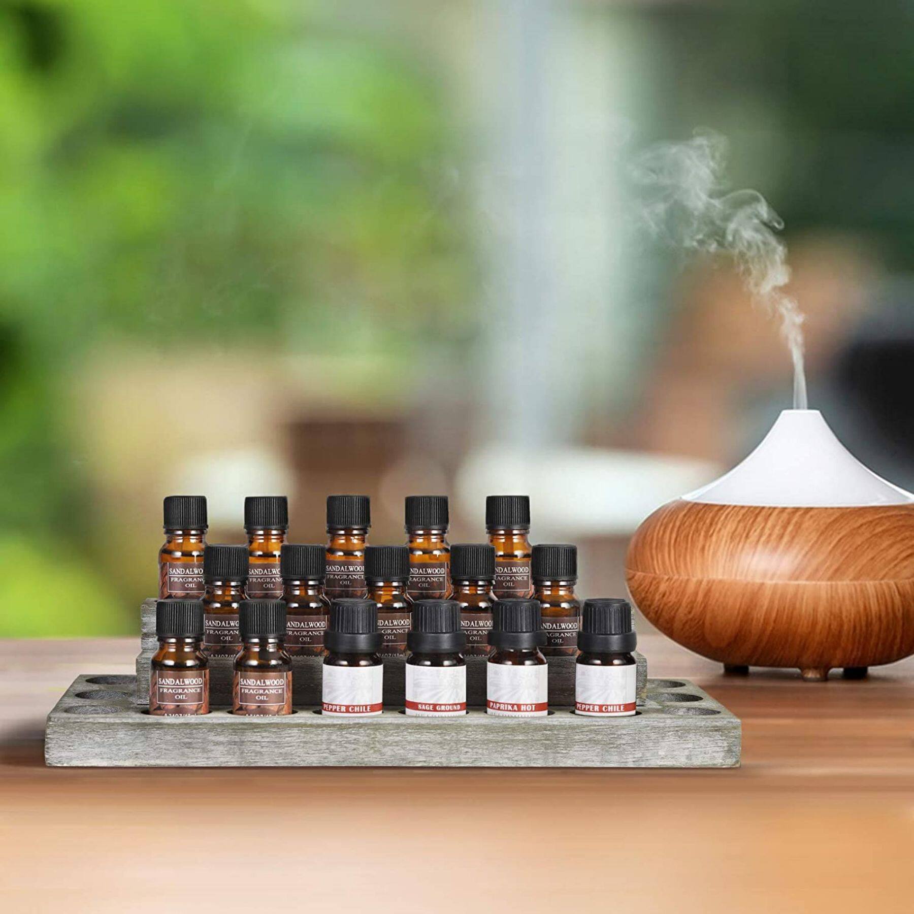 NEX™ Whitewash Essential Oils Storage Rack for 5, 10, 15, and 20mL Bottles