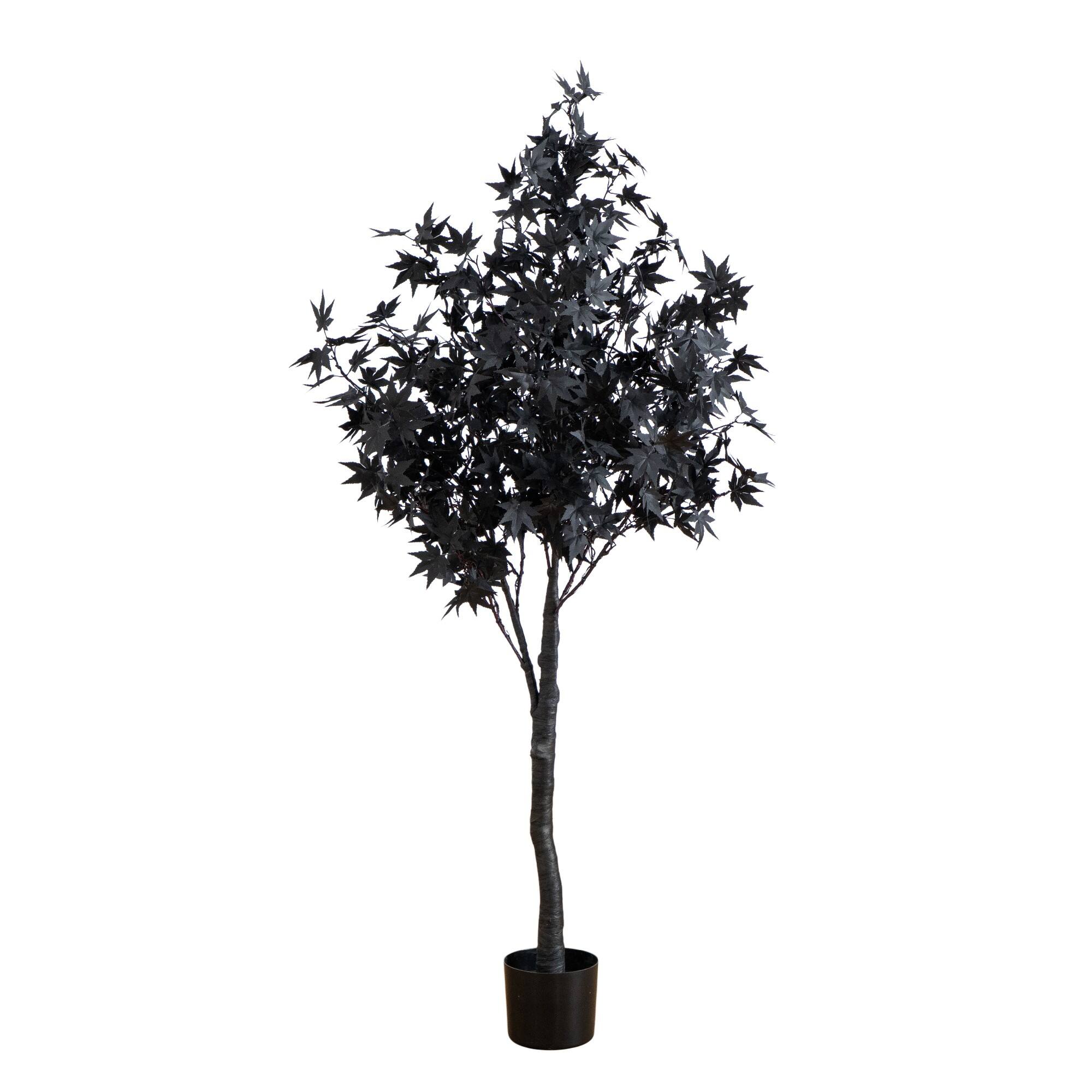 5ft. Pre-Lit Artificial Halloween Black Maple Tree with 240 Orange &#x26; Purple LED Lights