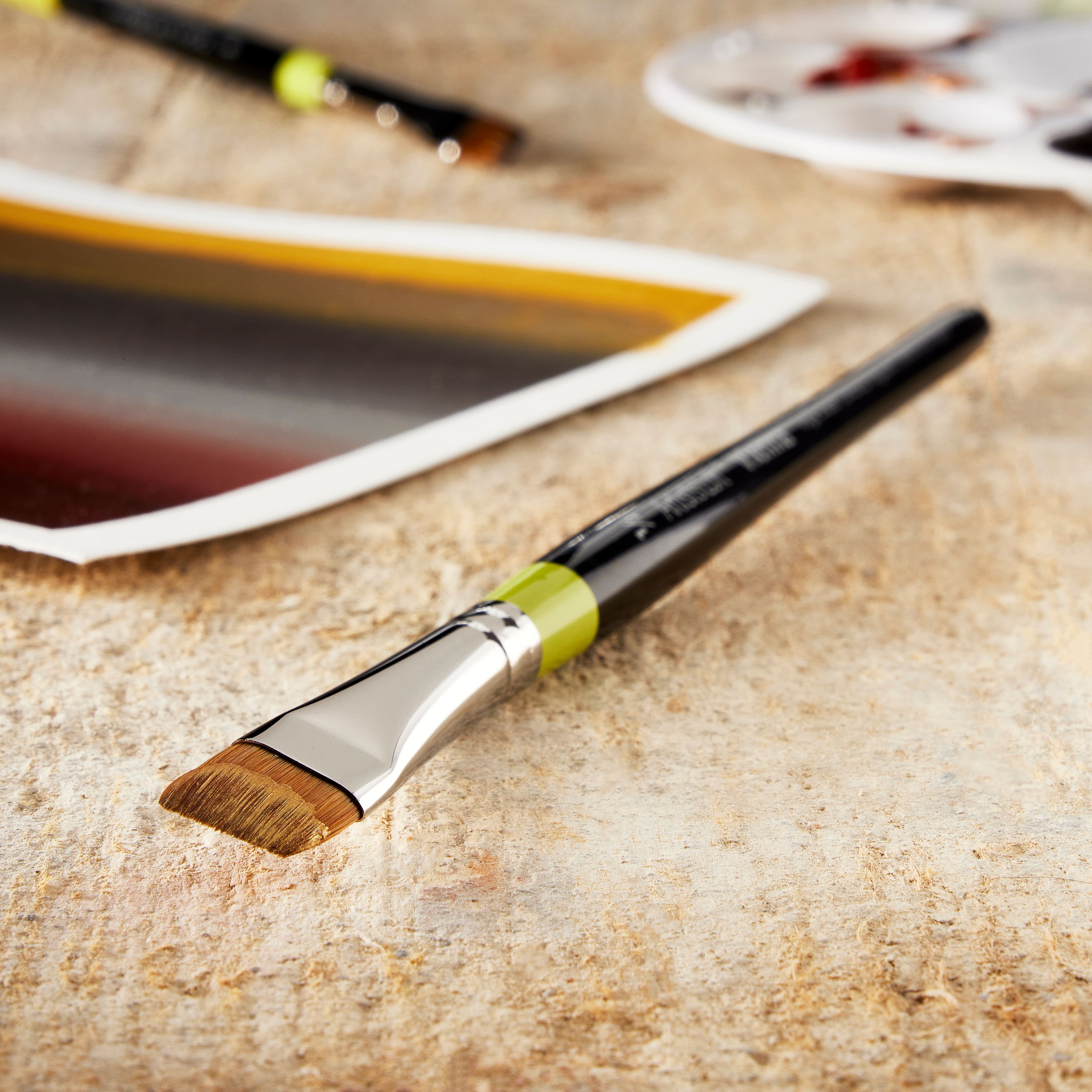 Golden Taklon Short Handle Angle Shader Brush by Artist&#x27;s Loft&#x2122; Vienna