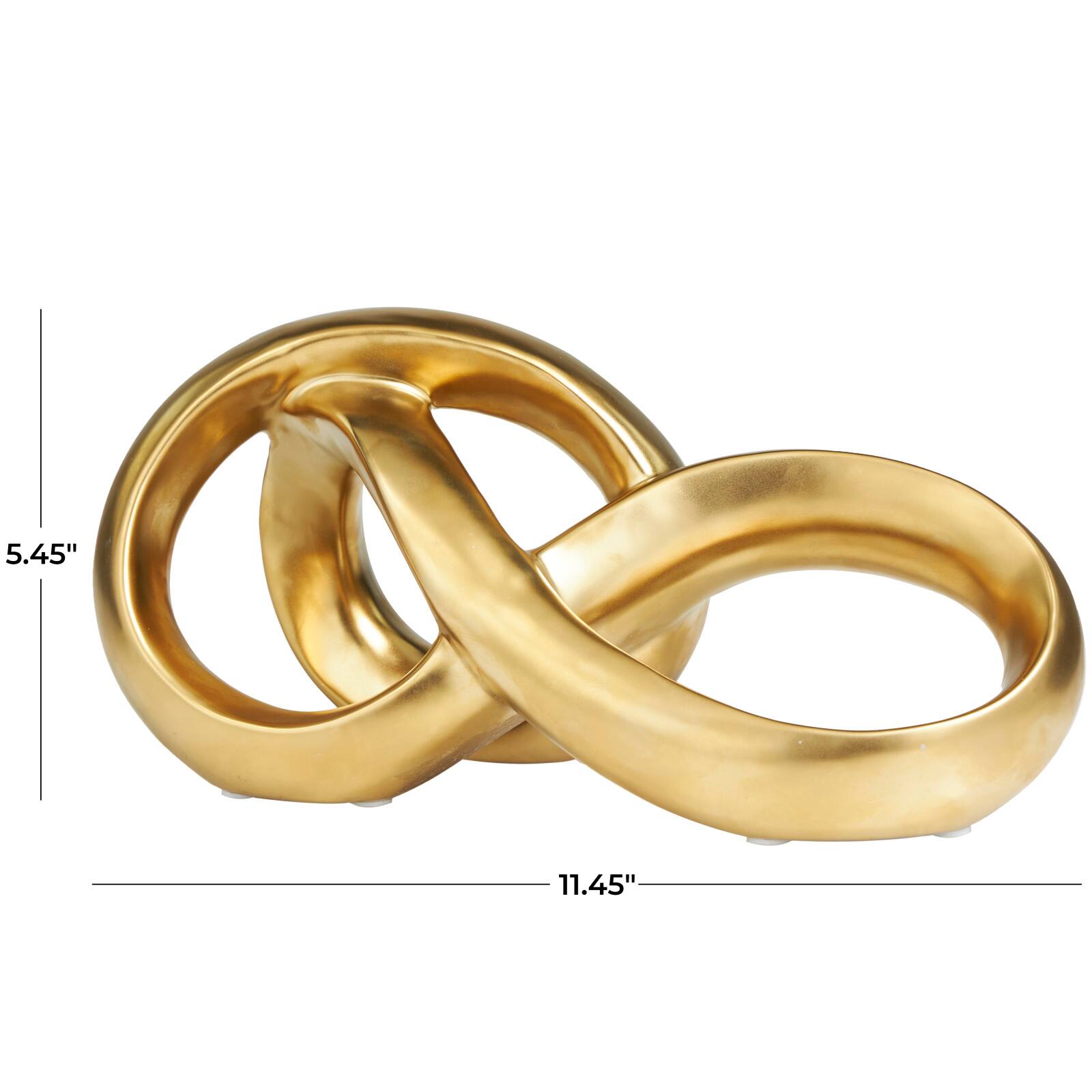 11" Ceramic Infinity Loop Abstract Sculpture