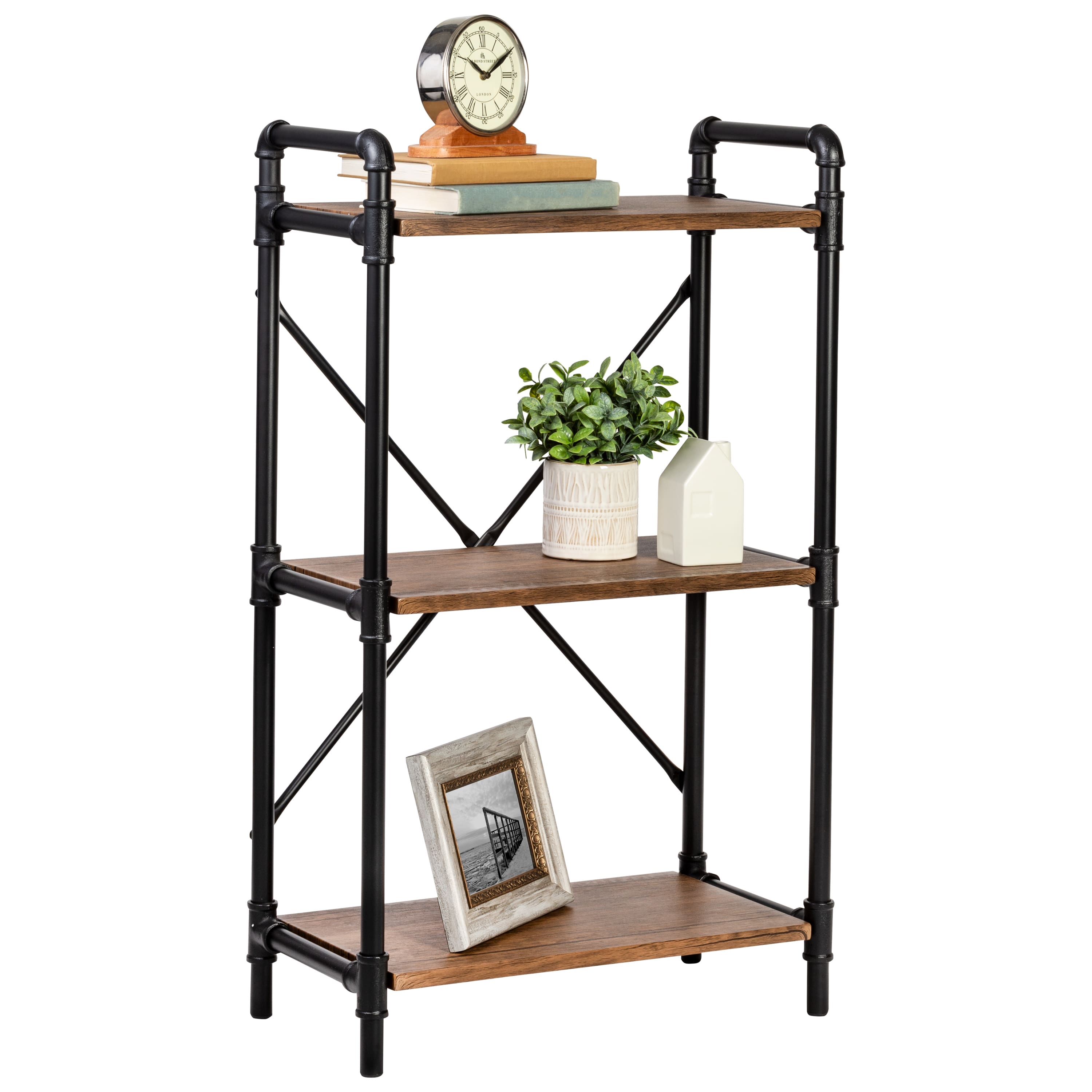 Honey Can Do 3-Tier Industrial Black Bookshelf | Michaels