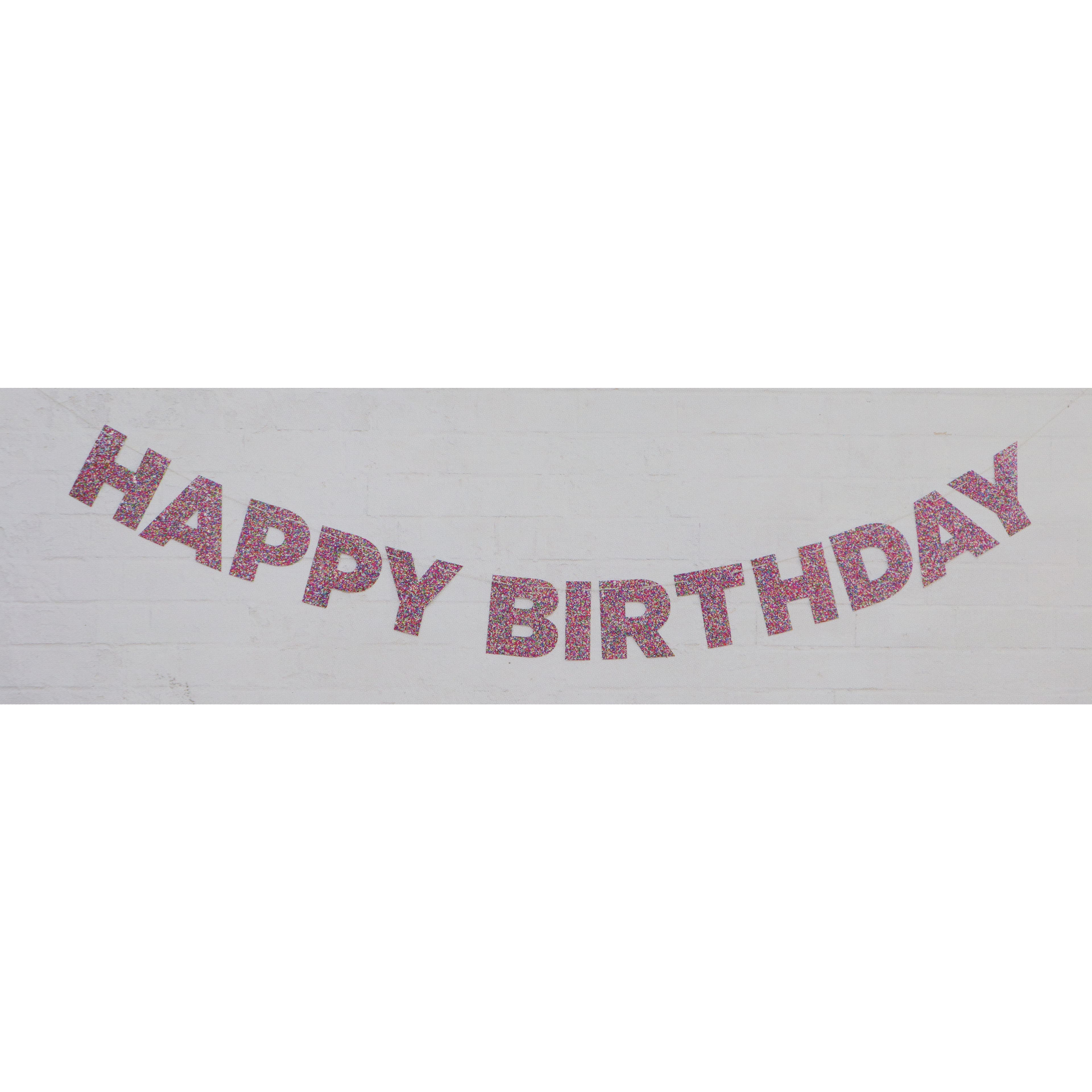 12 Pack: 6ft. Multicolor Glitter Happy Birthday Banner by Celebrate It™