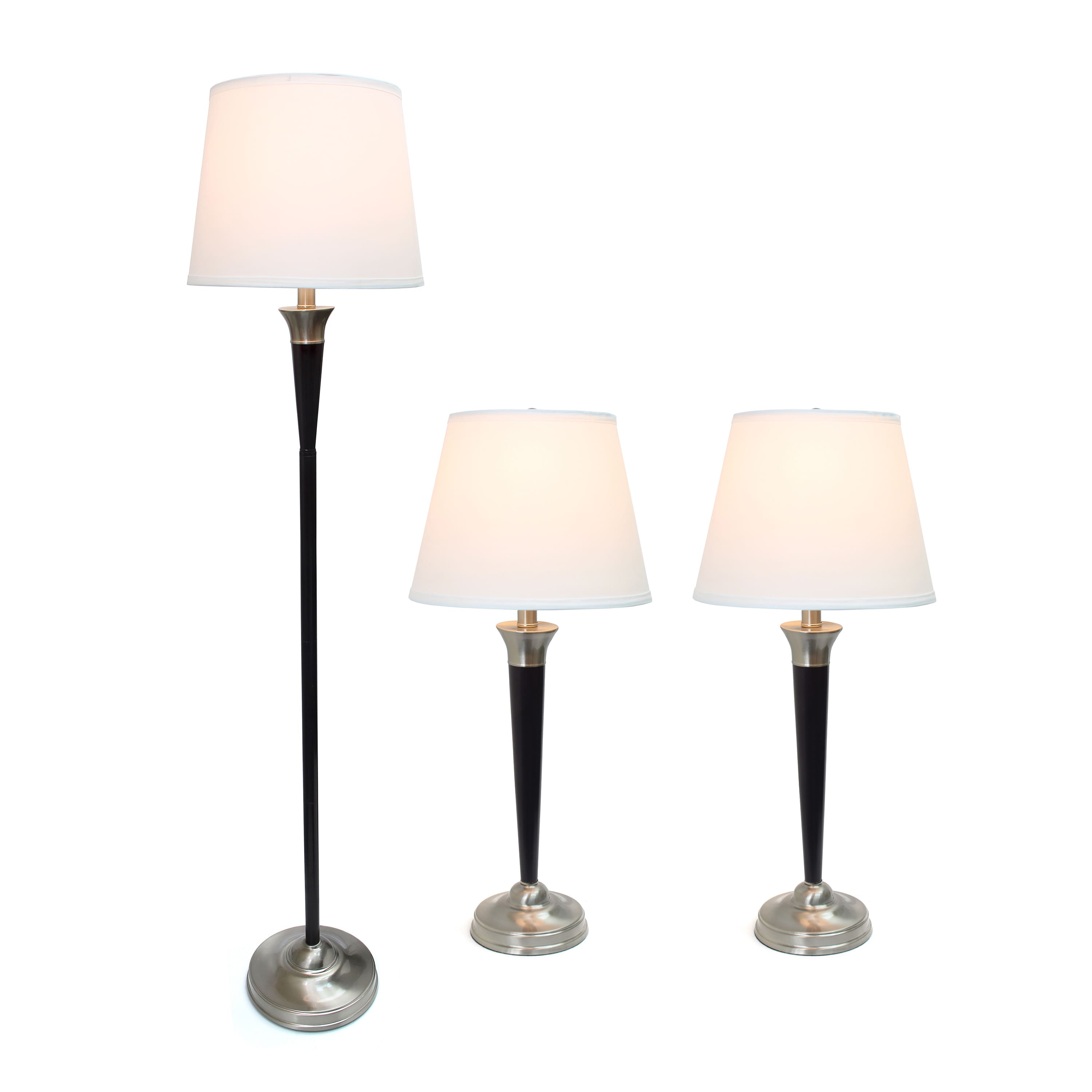Lalia Home Malbec Black and Nickel Lamp Set