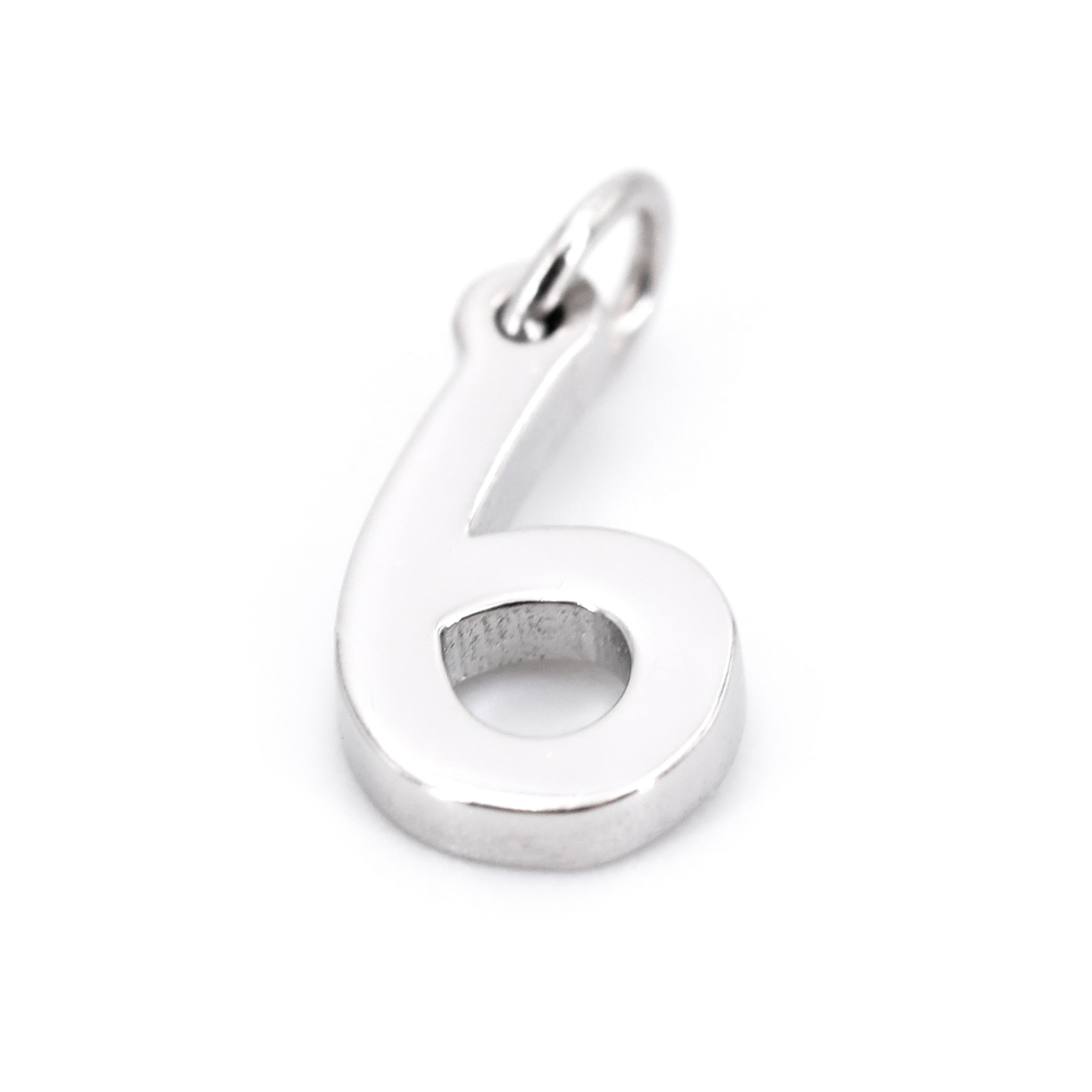 12 Pack: Sterling Silver Number Charm by Bead Landing™