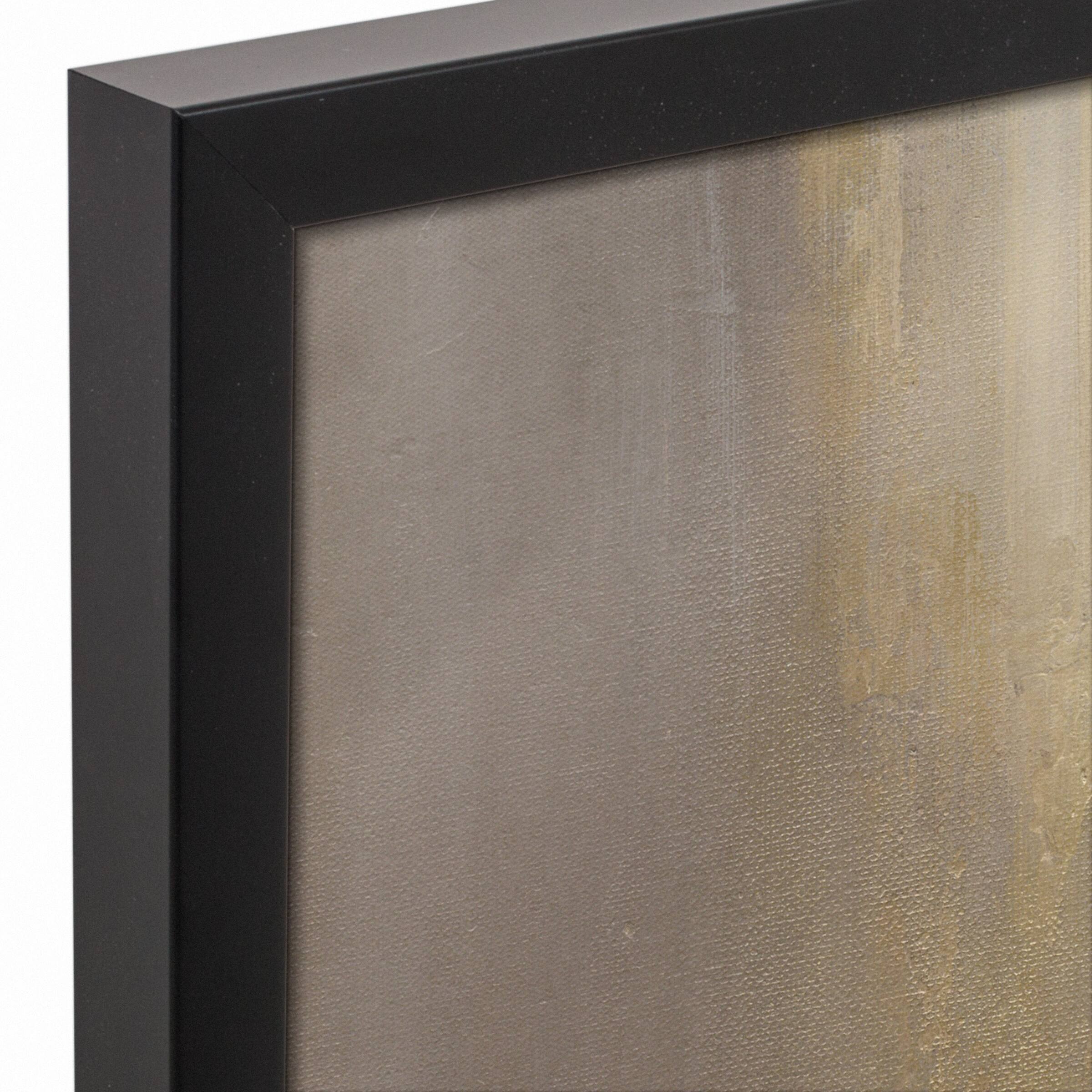 Cool Gray Abstract 24" x 36" Black Framed Canvas