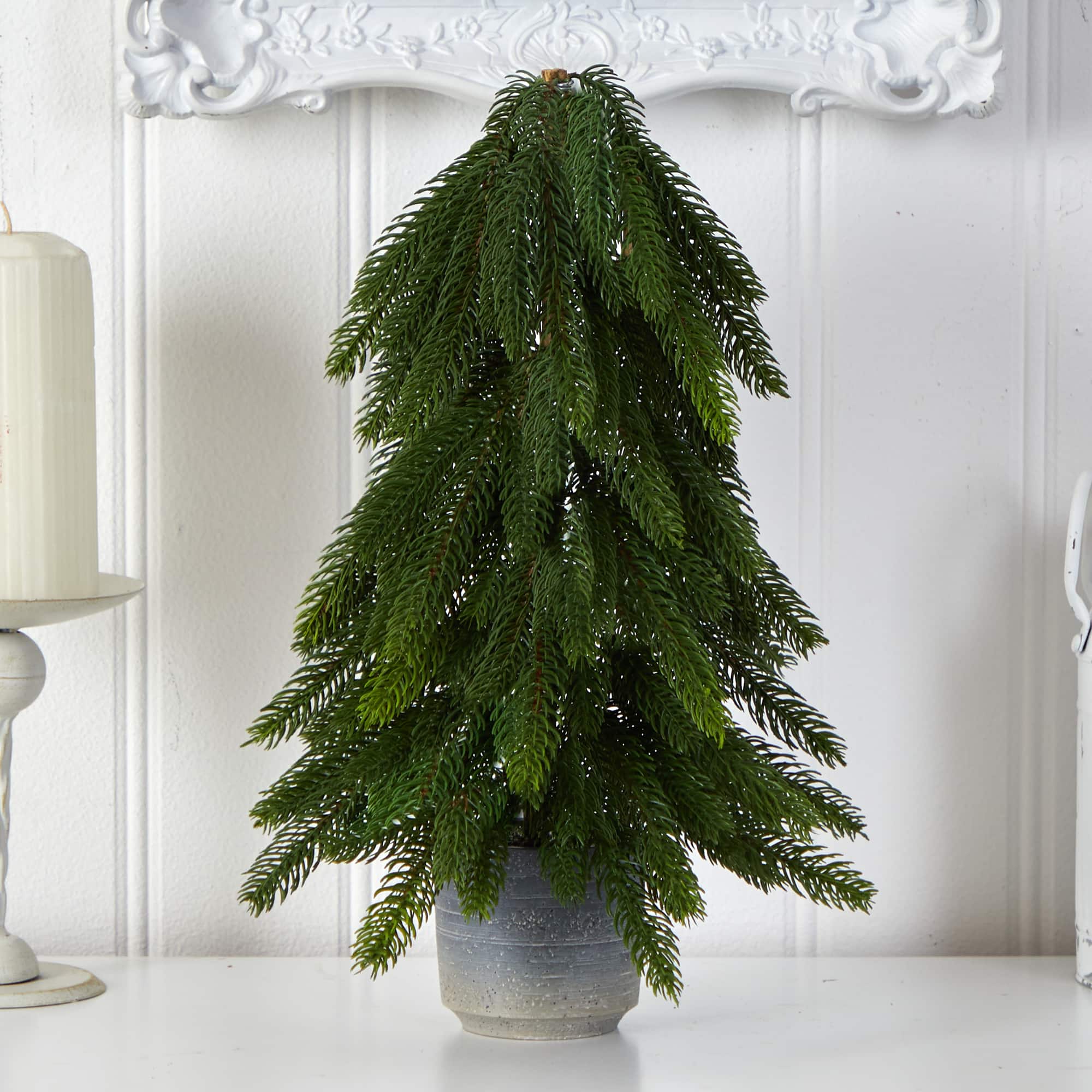 17" Unlit Artificial Pine Tree In Decorative Planter