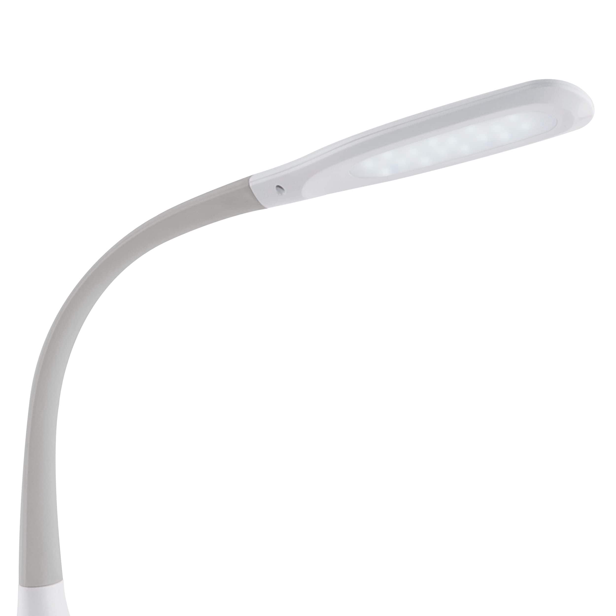 OttLite 11" White Creative Curves LED Desk Lamp with USB Port