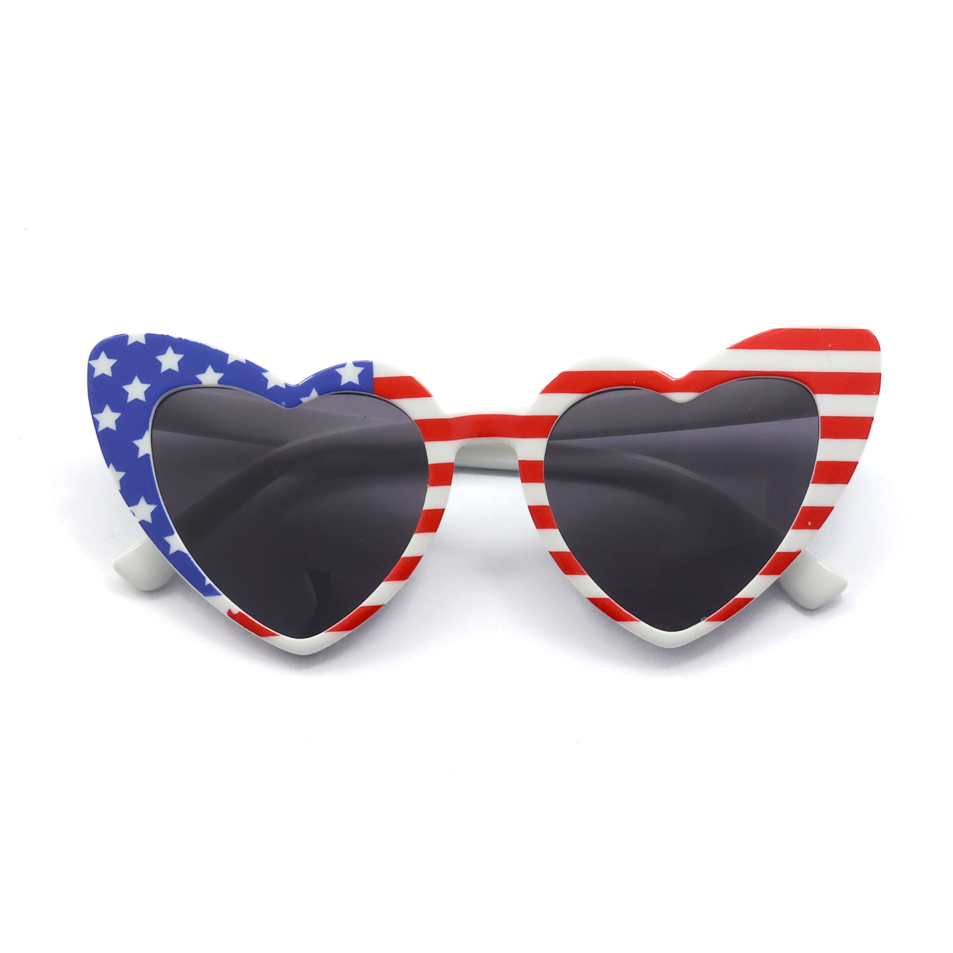 Adult Red, White &#x26; Blue Heart Sunglasses by Celebrate It&#x2122;