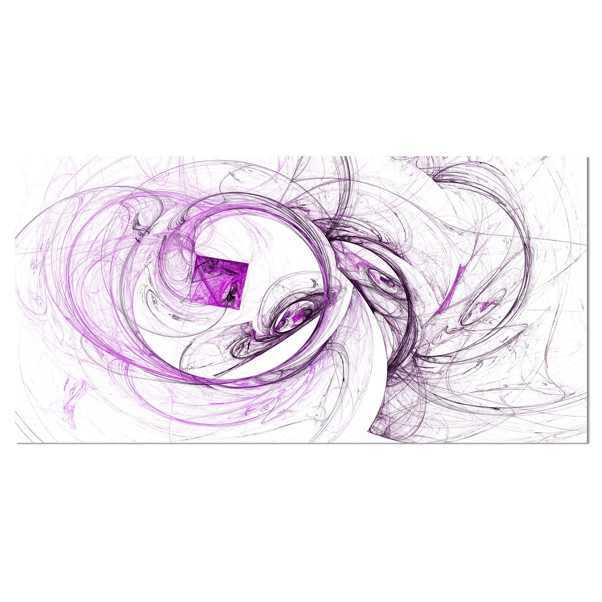 Designart - Billowing Smoke Purple - Abstract Canvas art print