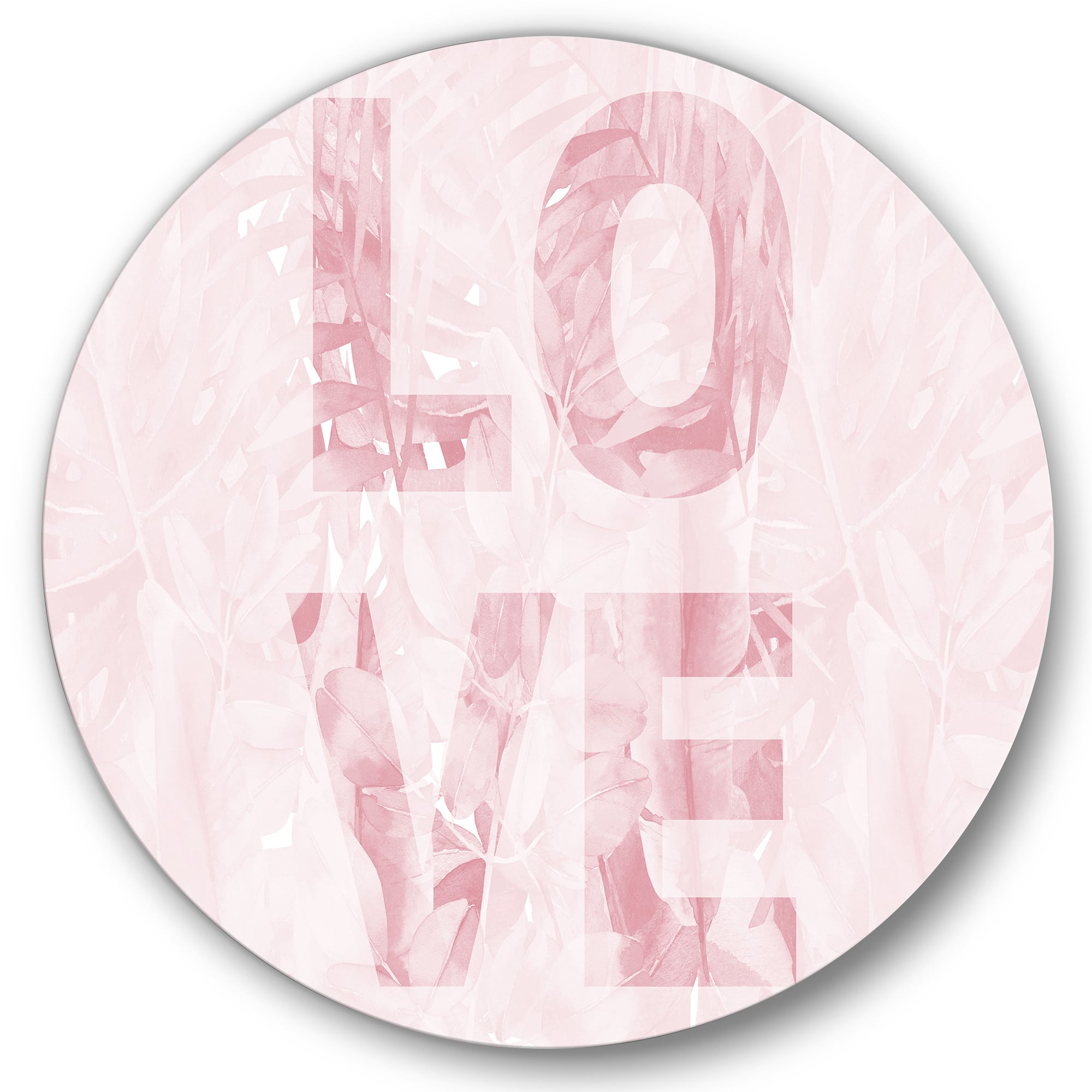 Designart - Pink Pastel Love - Shabby Chic Metal Circle Wall Art