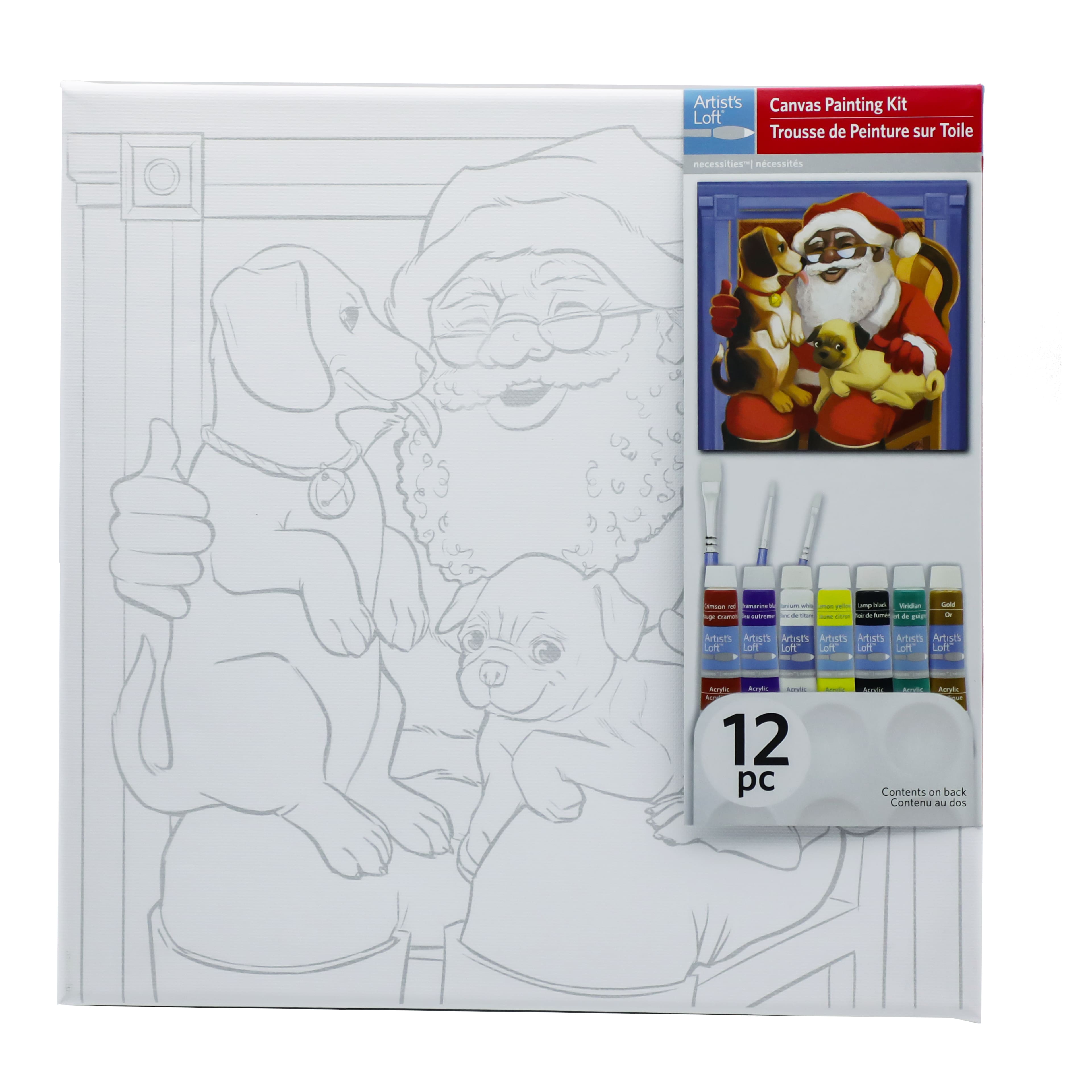 Christmas Santa Puppies Canvas Painting Kit by Artist's Loft®
