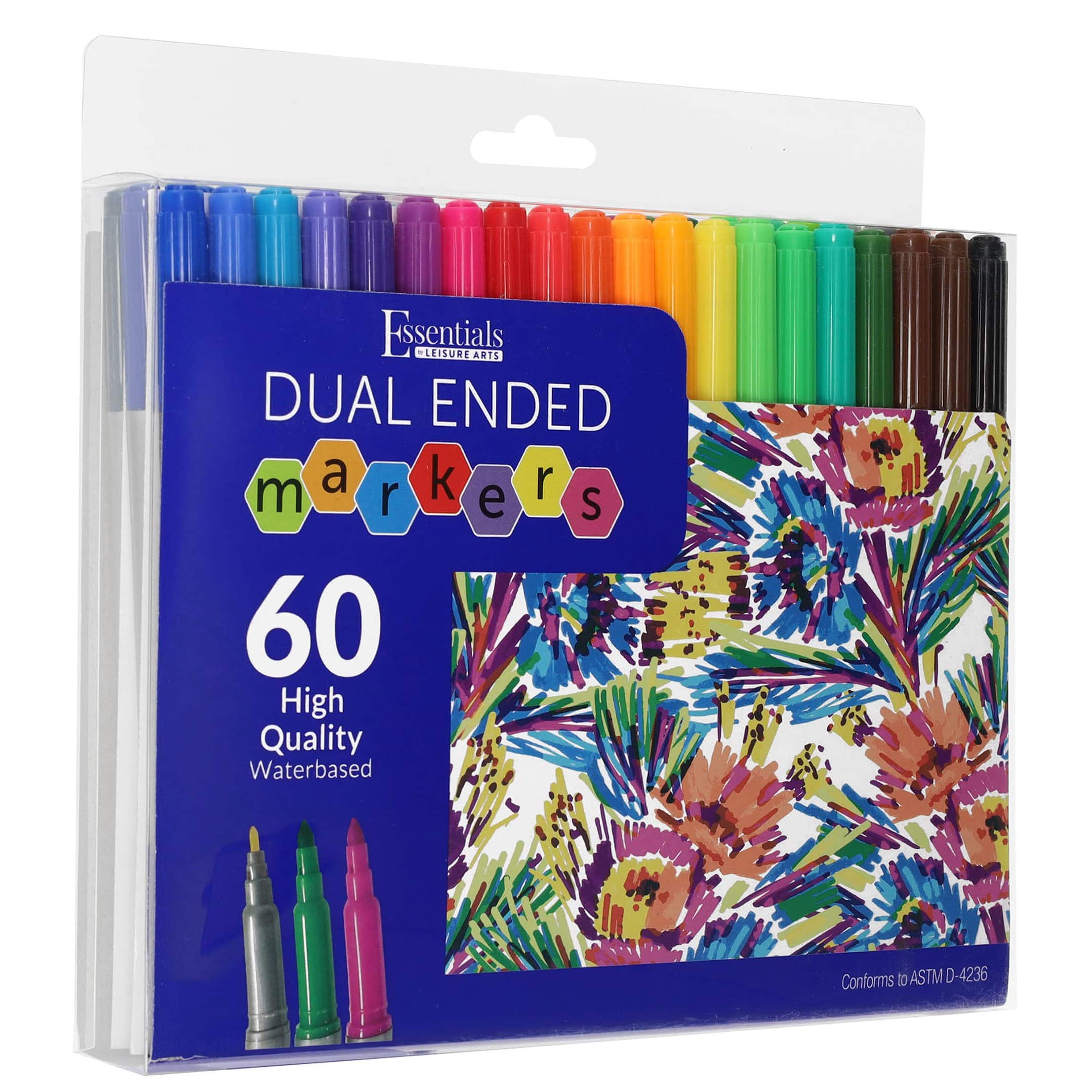 Essentials by Leisure Arts 60 Color Dual Ended Marker Set