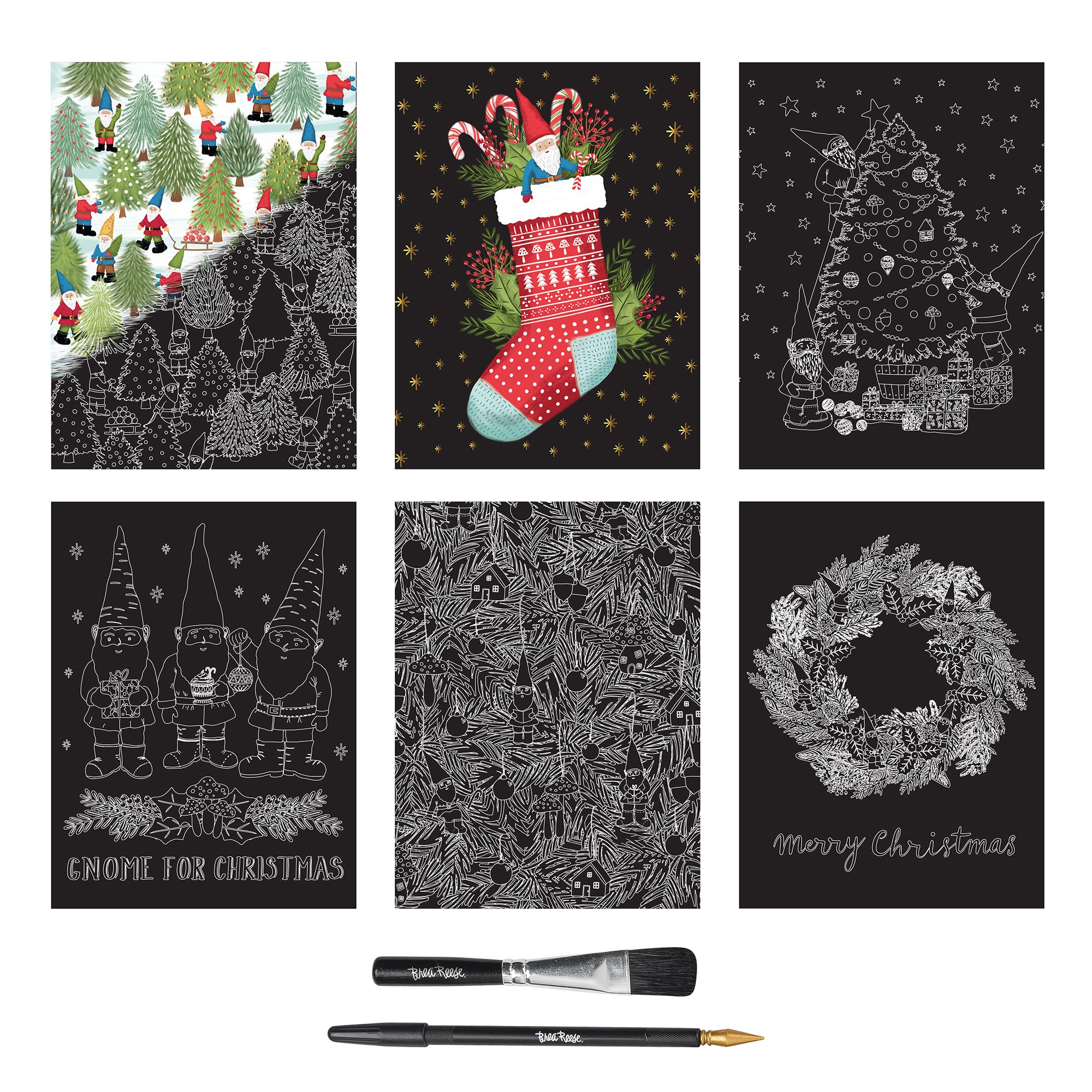 Brea Reese™ 9" x 12" Gnomy Christmas Scratch Art Paper Pad