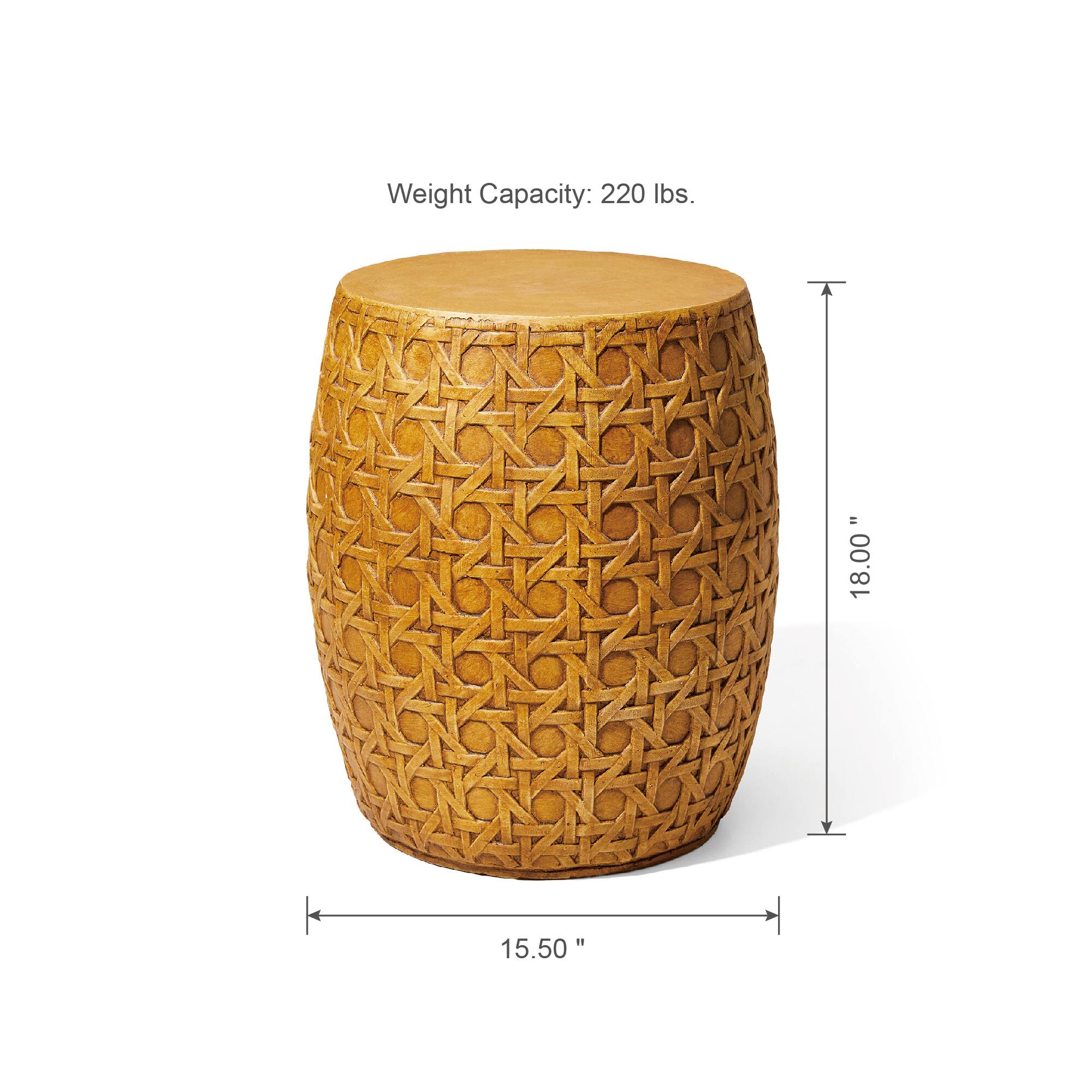 Glitzhome&#xAE; 18&#x22; Multi-Functional Faux Wicker Textured Garden Stool