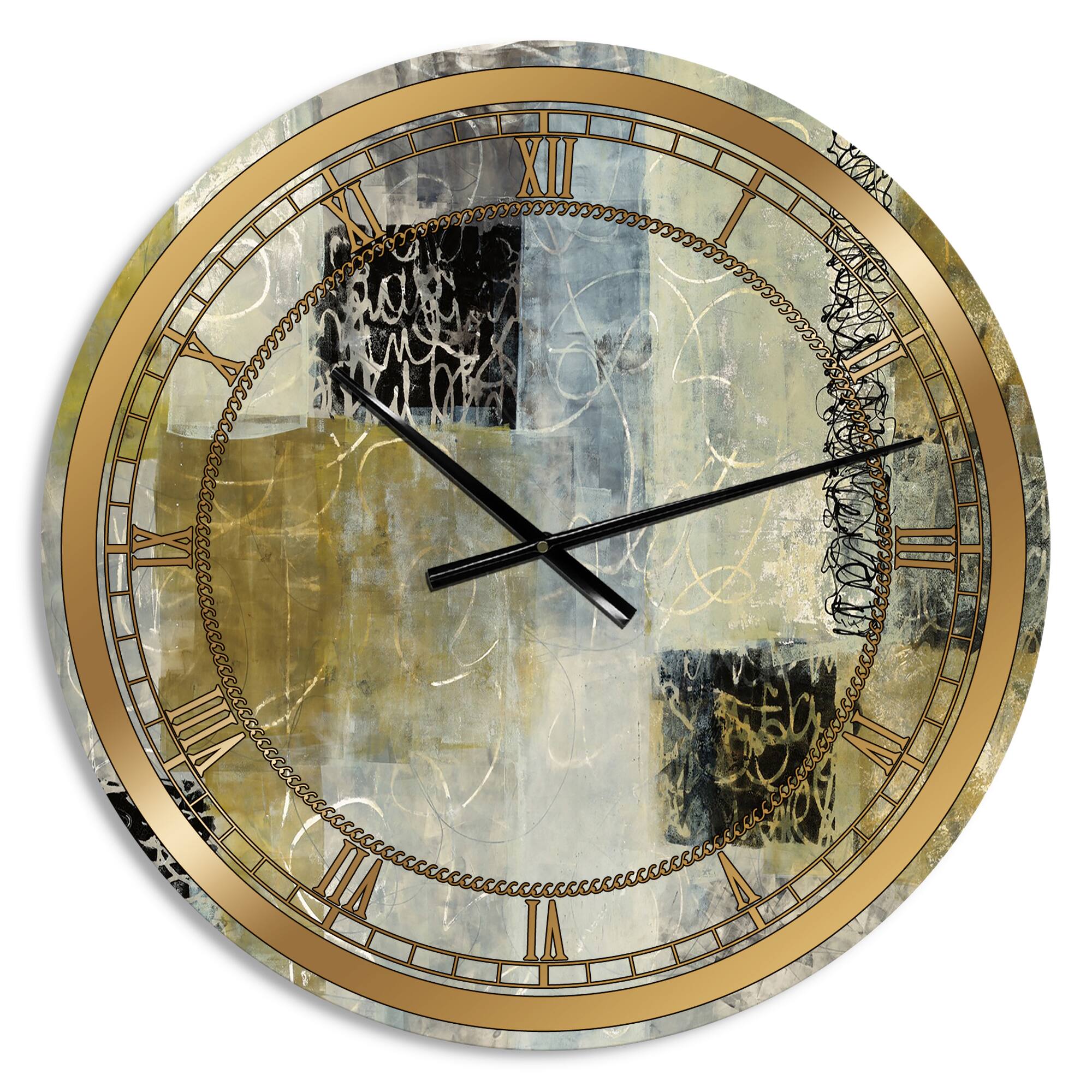 Designart 'Multicolor Twin City Glam Wall Clock