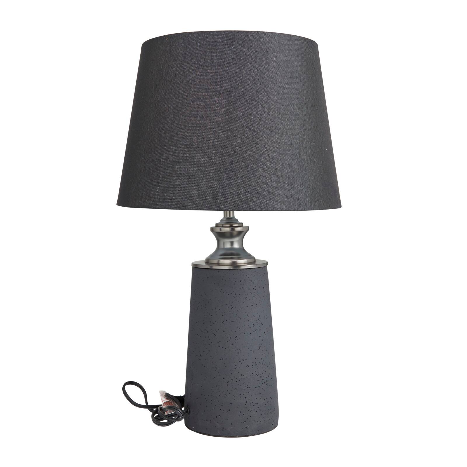 Black Cement Modern Table Lamp, 24" x 14" x 14"