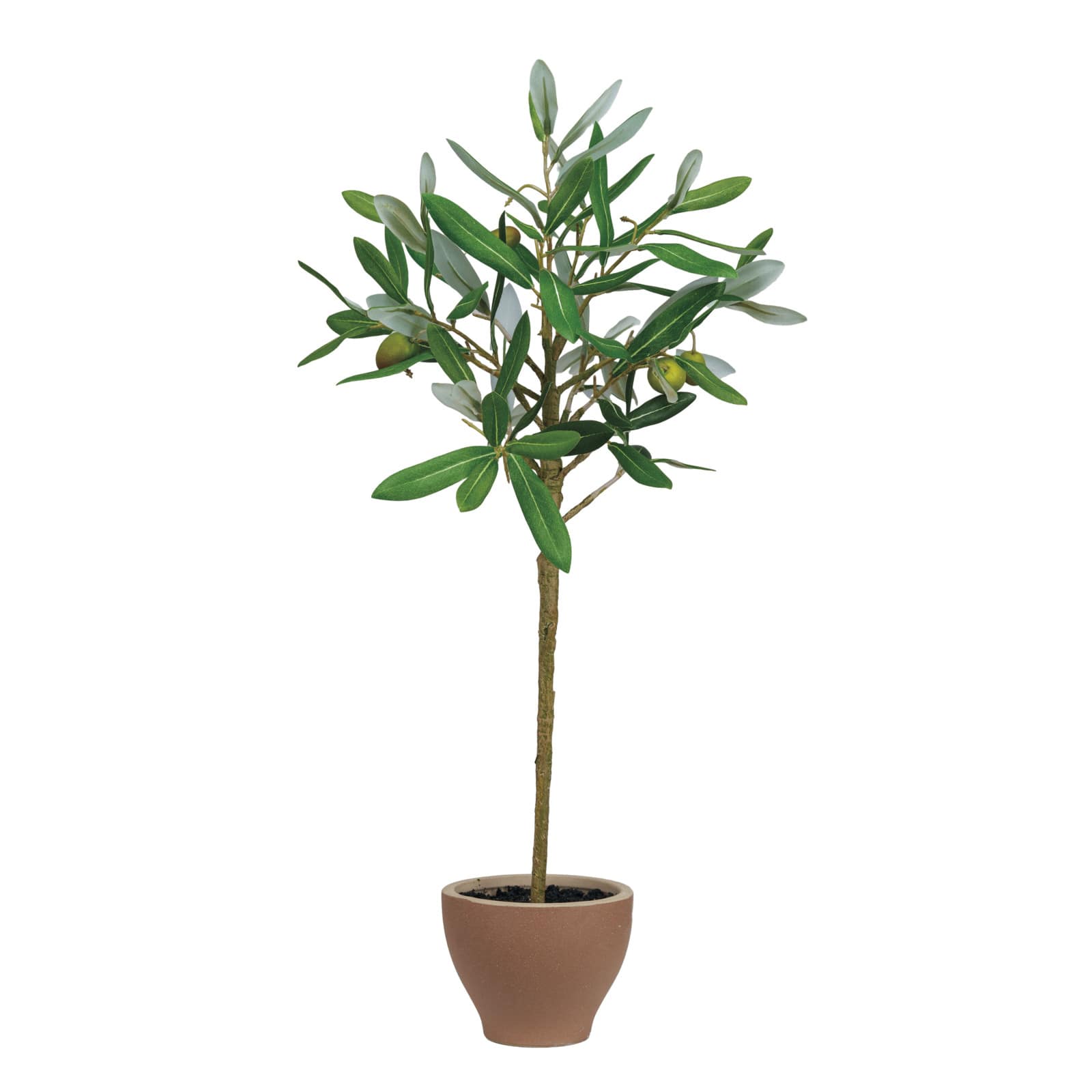 Hello Honey&#xAE; 20.75&#x22; Evergreen Faux Olive Topiary Tree in Dolomite Pot