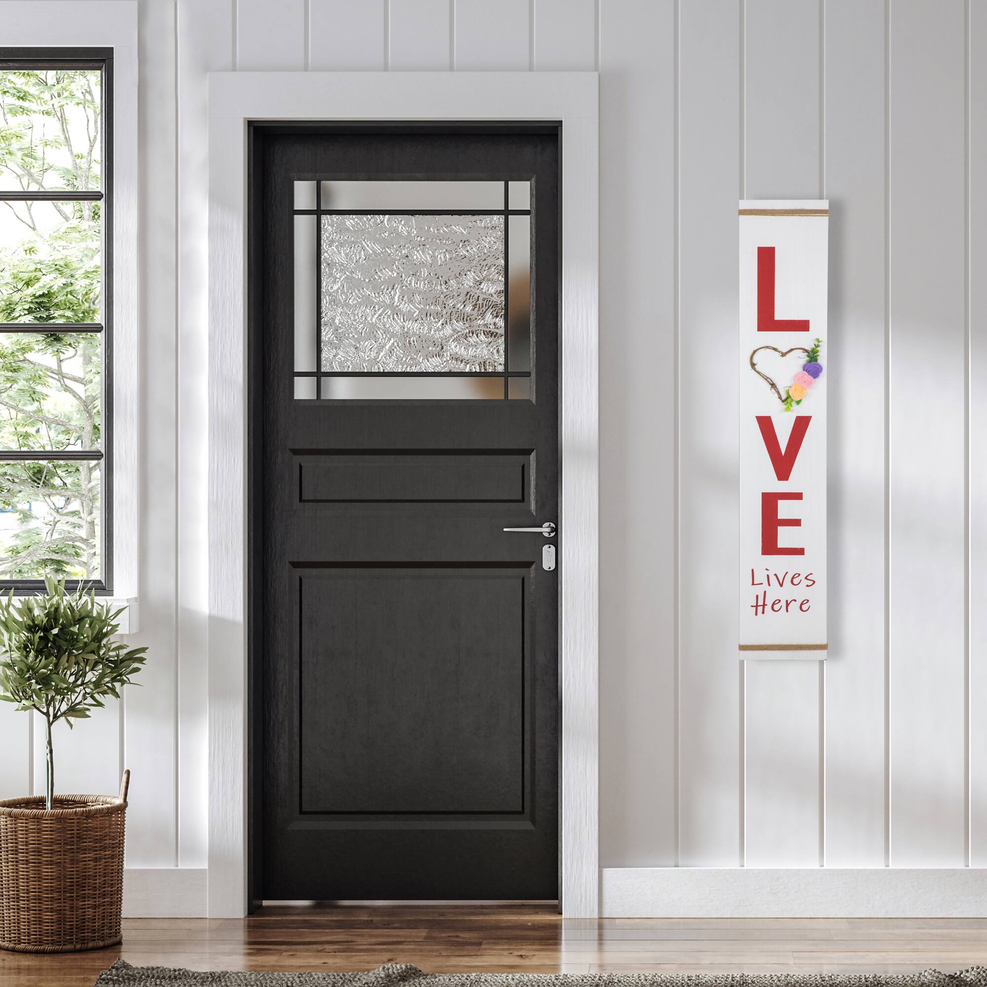 39.25" Valentine's Day Love Lives Here Wooden Porch Board Sign