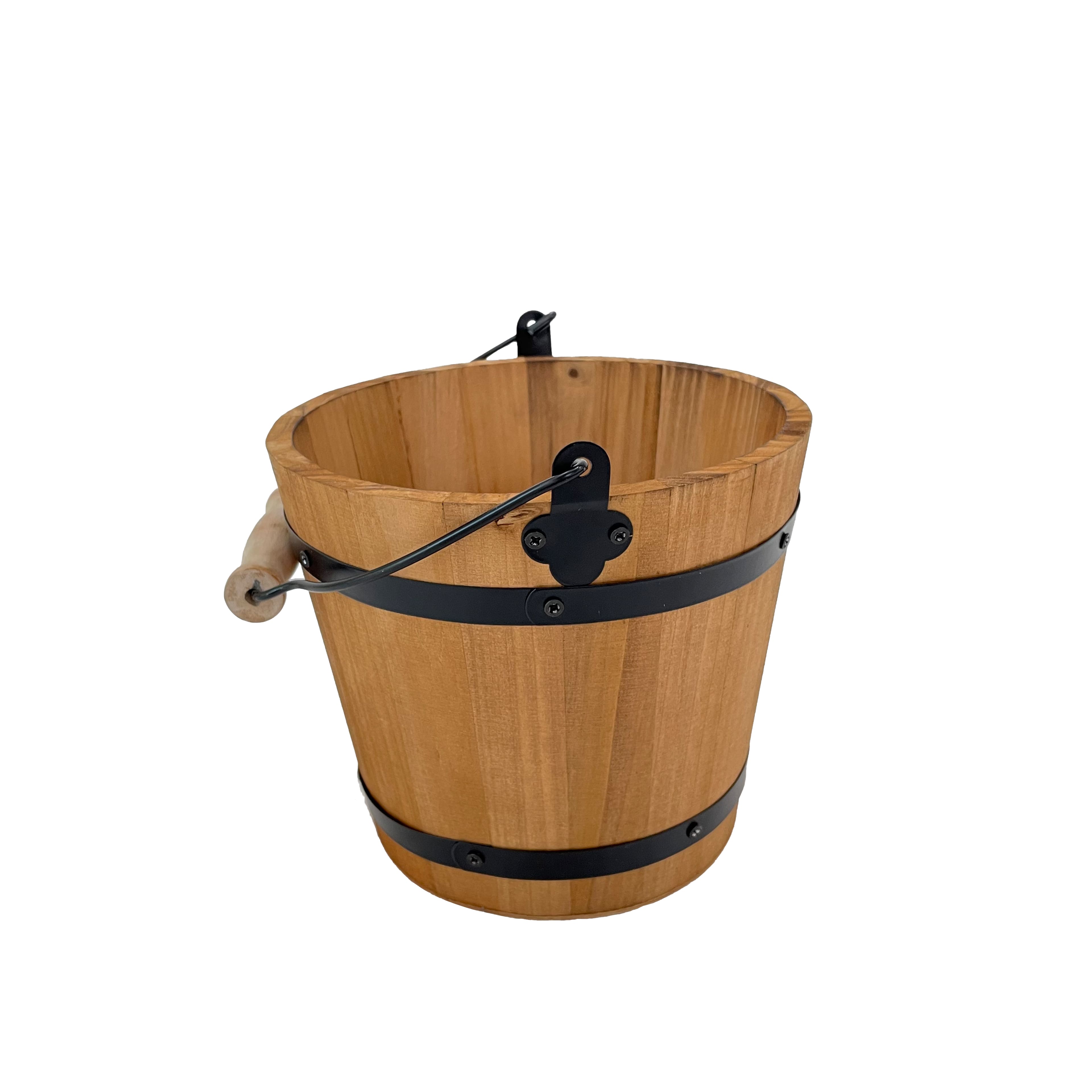 6.75&#x22; Natural Wood &#x26; Metal Bucket by Ashland&#xAE;