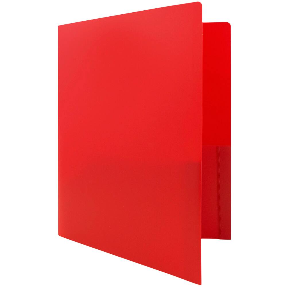 JAM Paper Heavy Duty Plastic 2-Pocket Folders, 6ct.