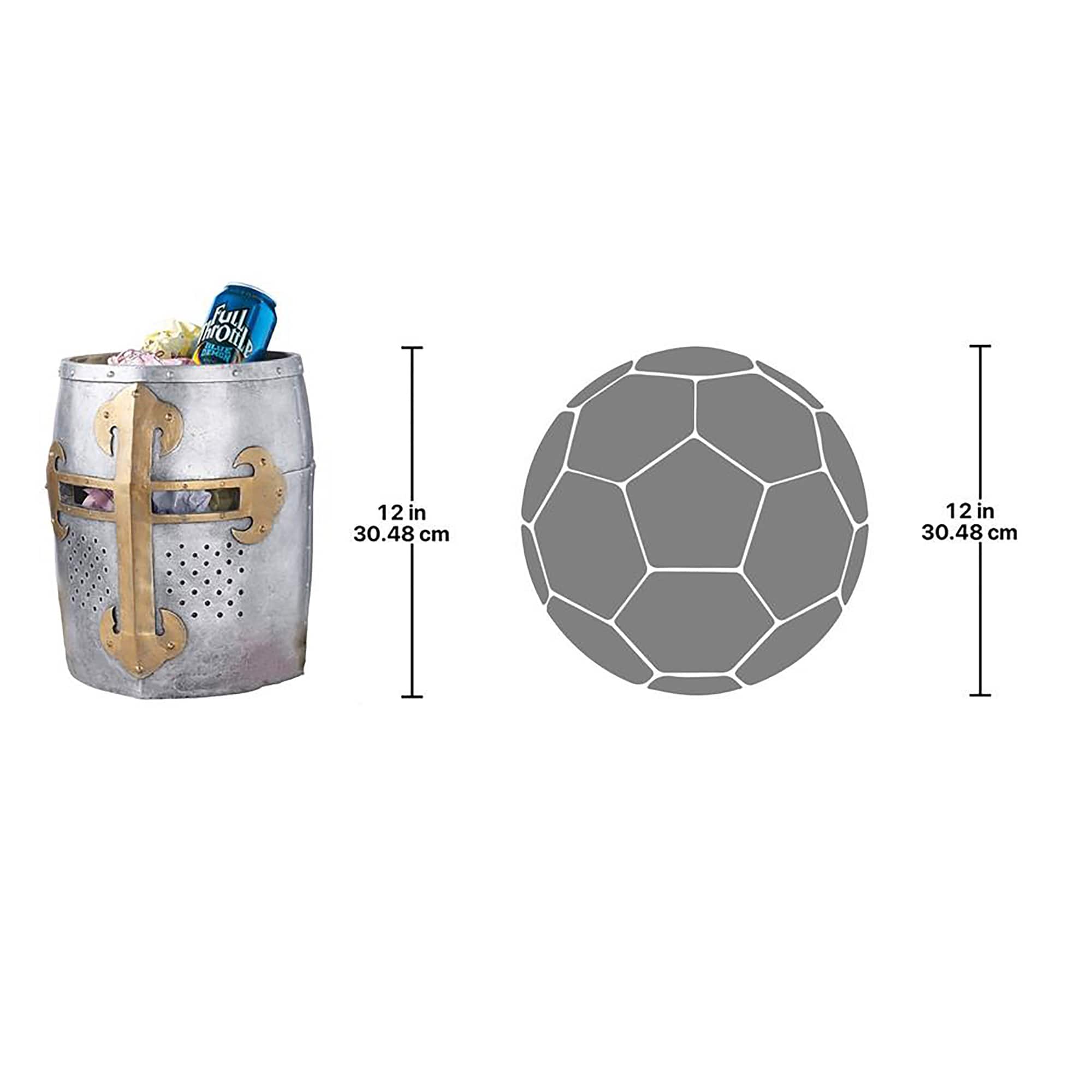 Design Toscano Crusader&#x27;s Great Helm Gothic Trash Bin