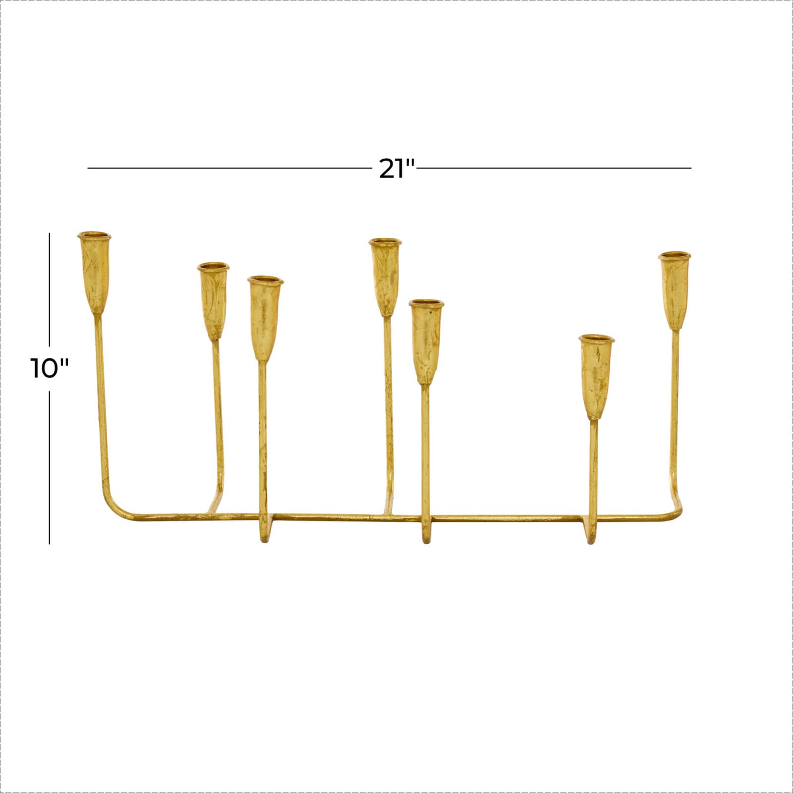 CosmoLiving by Cosmopolitan 10'' Gold Iron Contemporary Candlesticks Holder