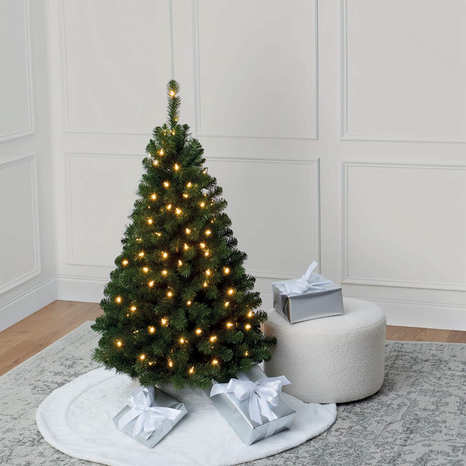 4ft. Pre-Lit Lakewood Spruce Artificial Christmas Tree, Warm White LED Lights by Ashland&#xAE;