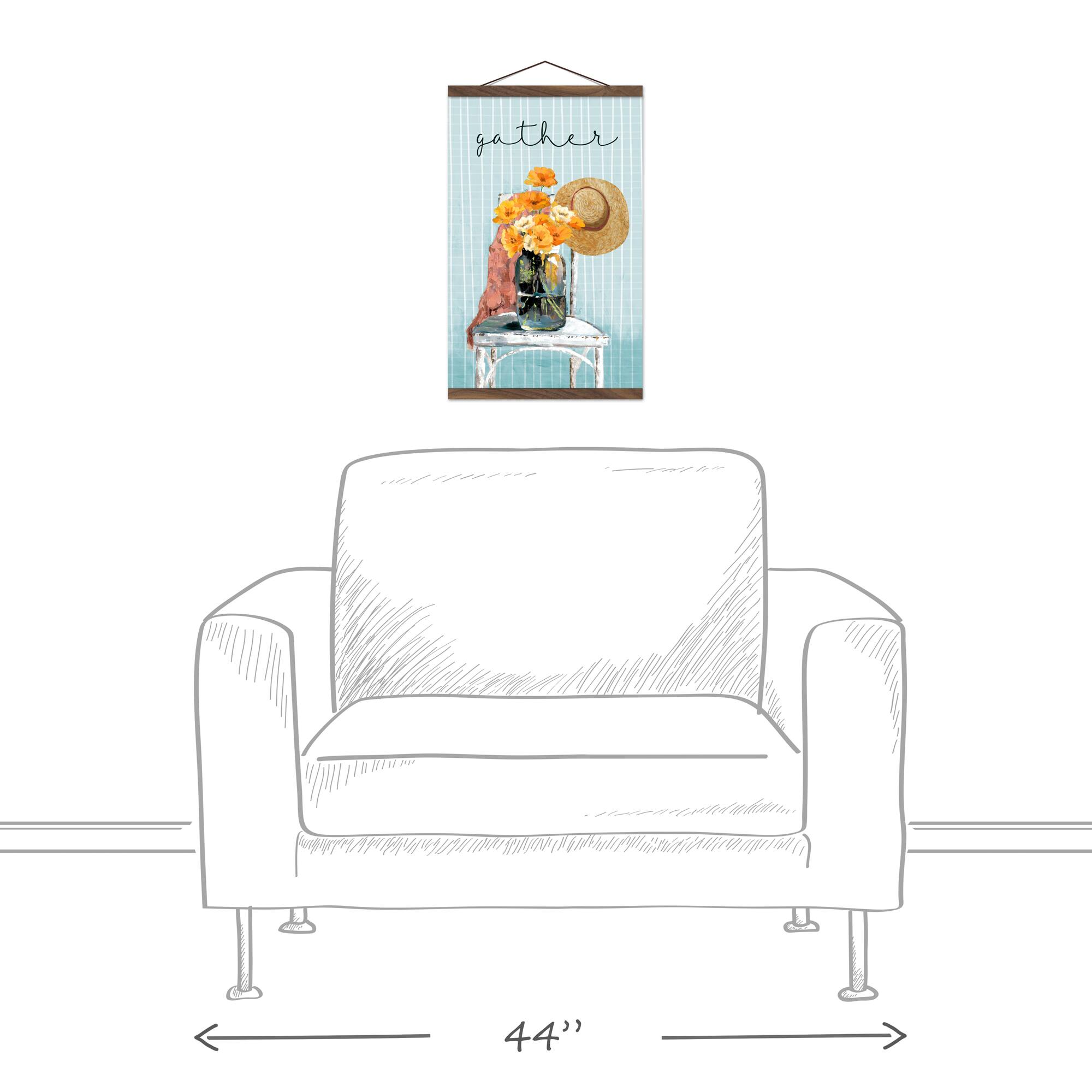 Gather Still Life Teak Hanging Canvas