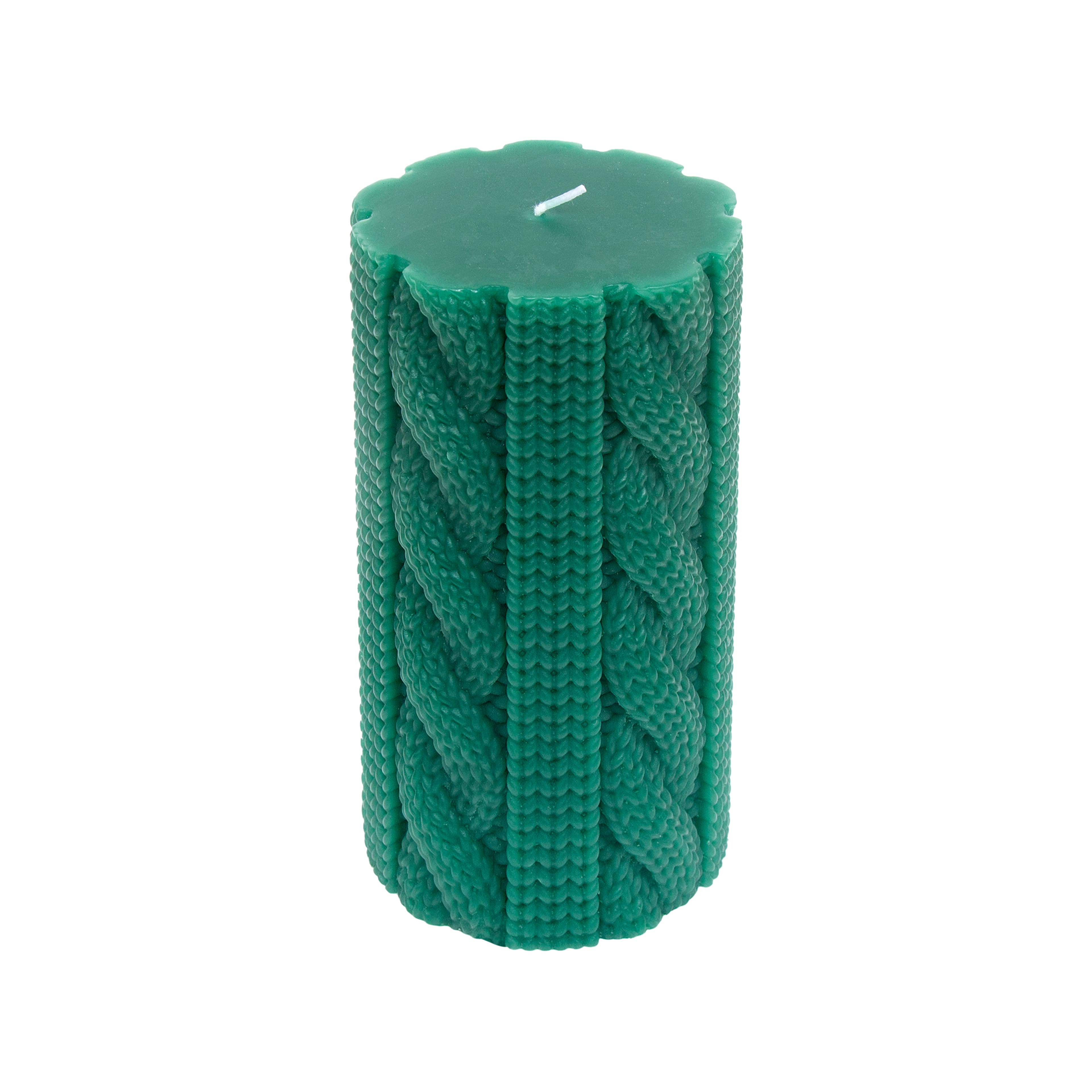 6&#x22; Green Velvet Scented Knit Sweater Pillar Candle by Ashland&#xAE;