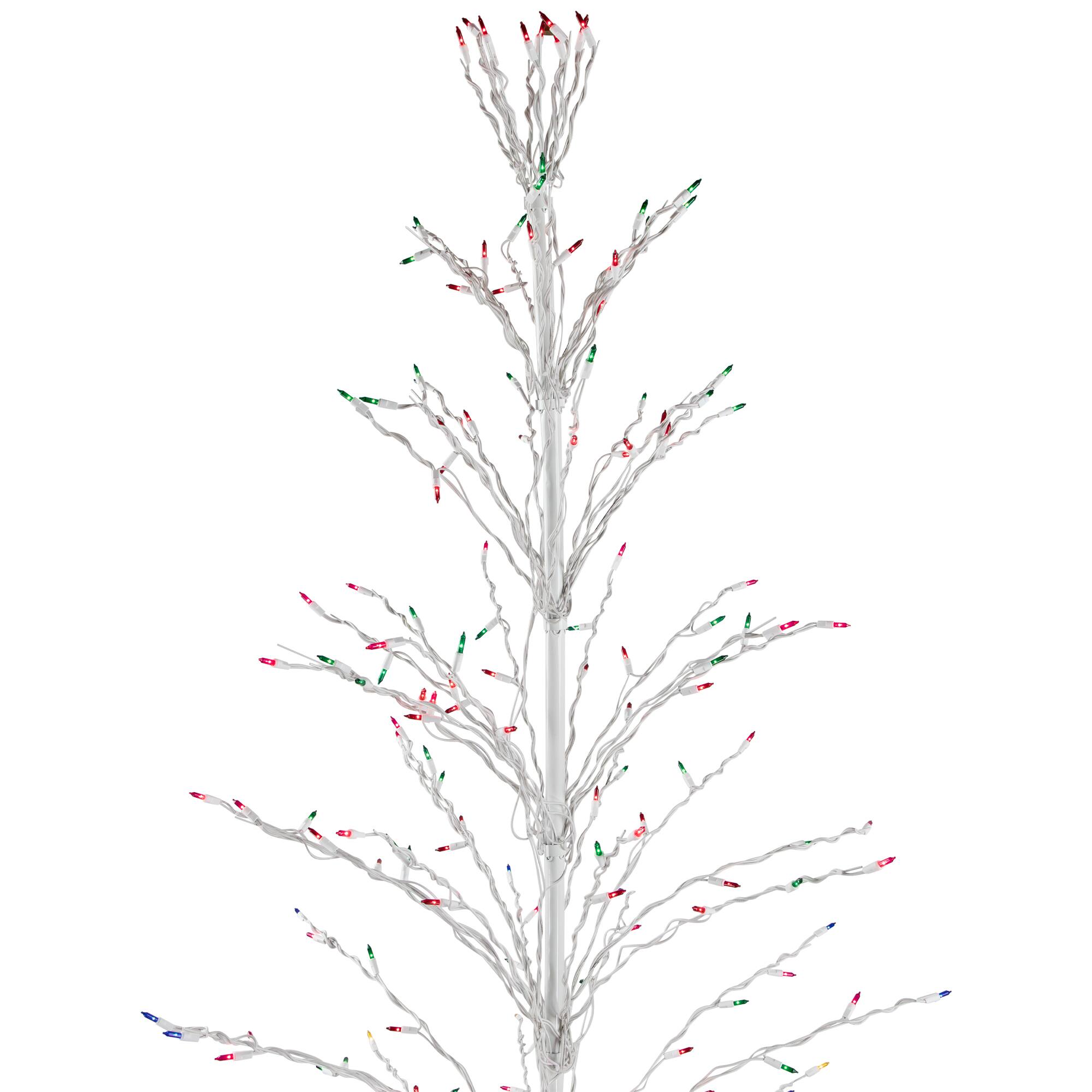 9ft. Pre-Lit Outdoor Cascade Twig Artificial Christmas Tree, Multicolor Lights