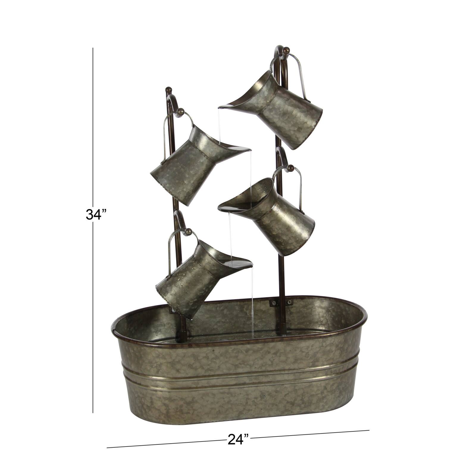 34" Gray Iron Farmhouse Fountain