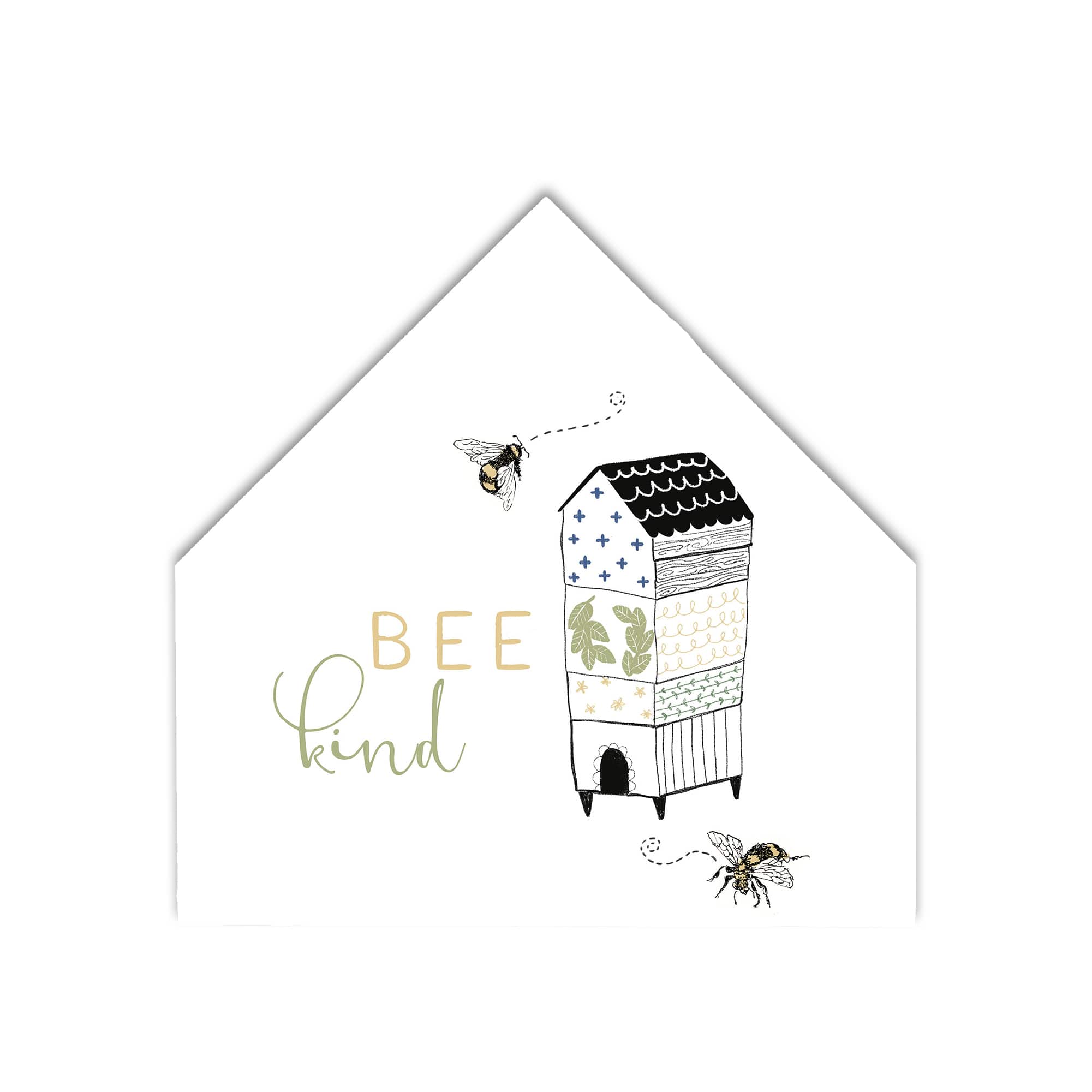 Bee Kind Hive 12&#x22; x 12&#x22; House Shaped Canvas