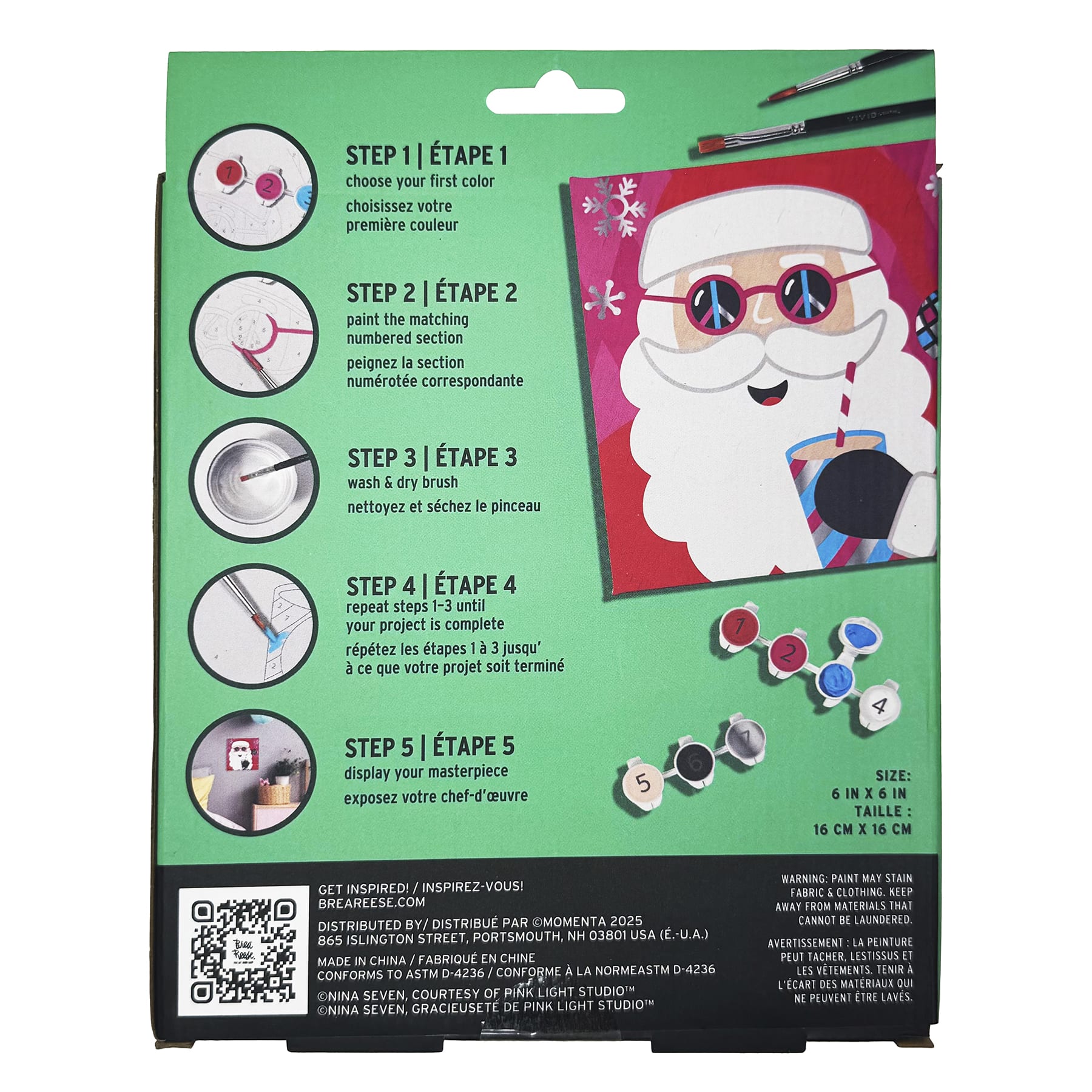 VIVID by Brea Reese&#xAE; Peace Santa Acrylic Paint-by-Number Kit