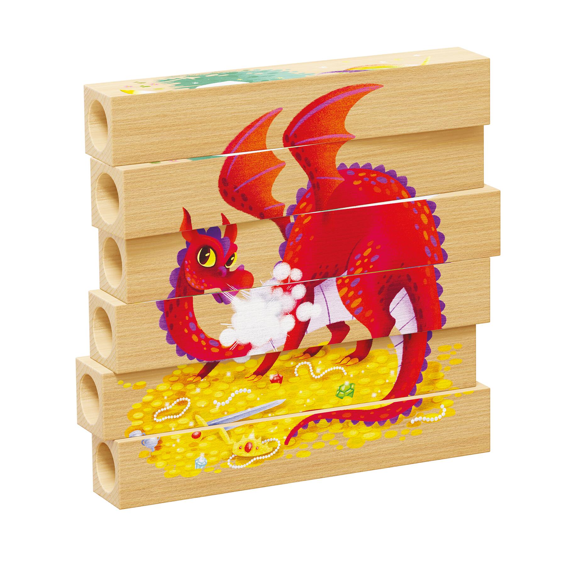 Quercetti&#xAE; Fantasy Animals Mix-N-Match Wood Puzzle
