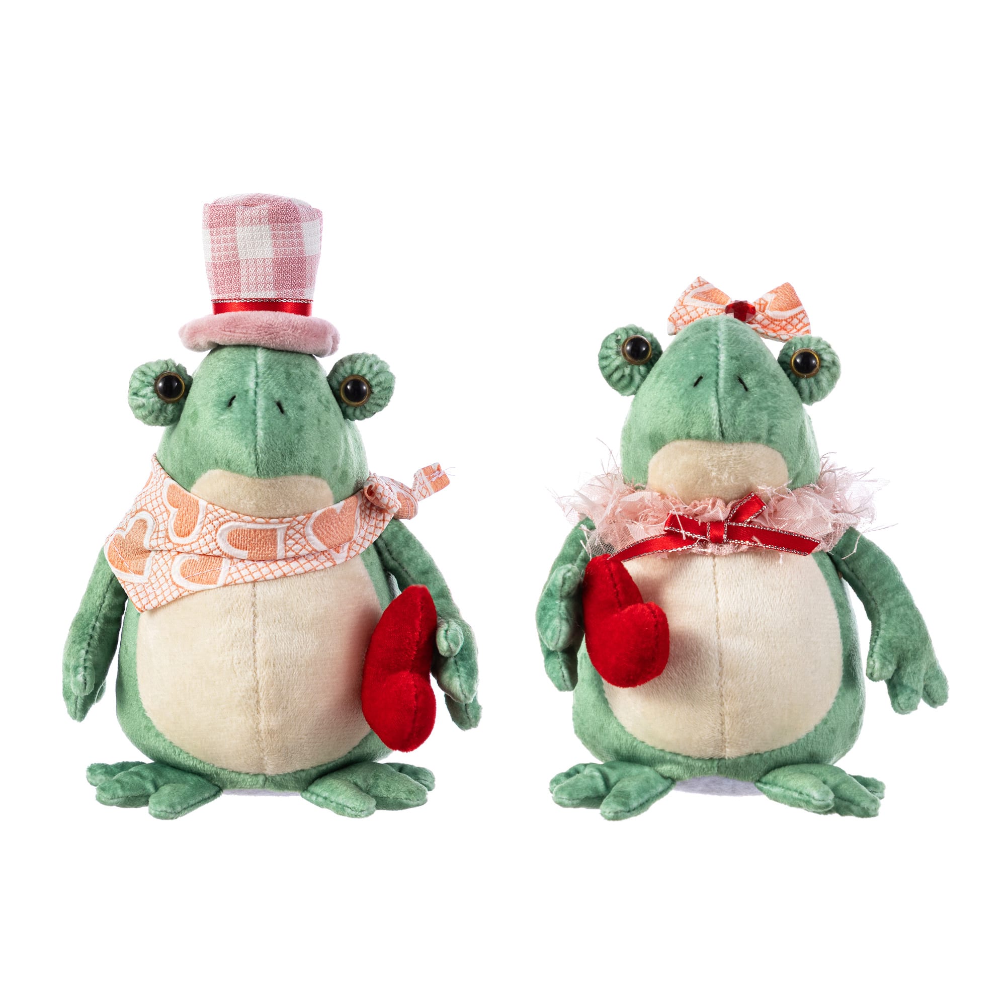 Glitzhome® Valentine's Frog Couple Figurine Set