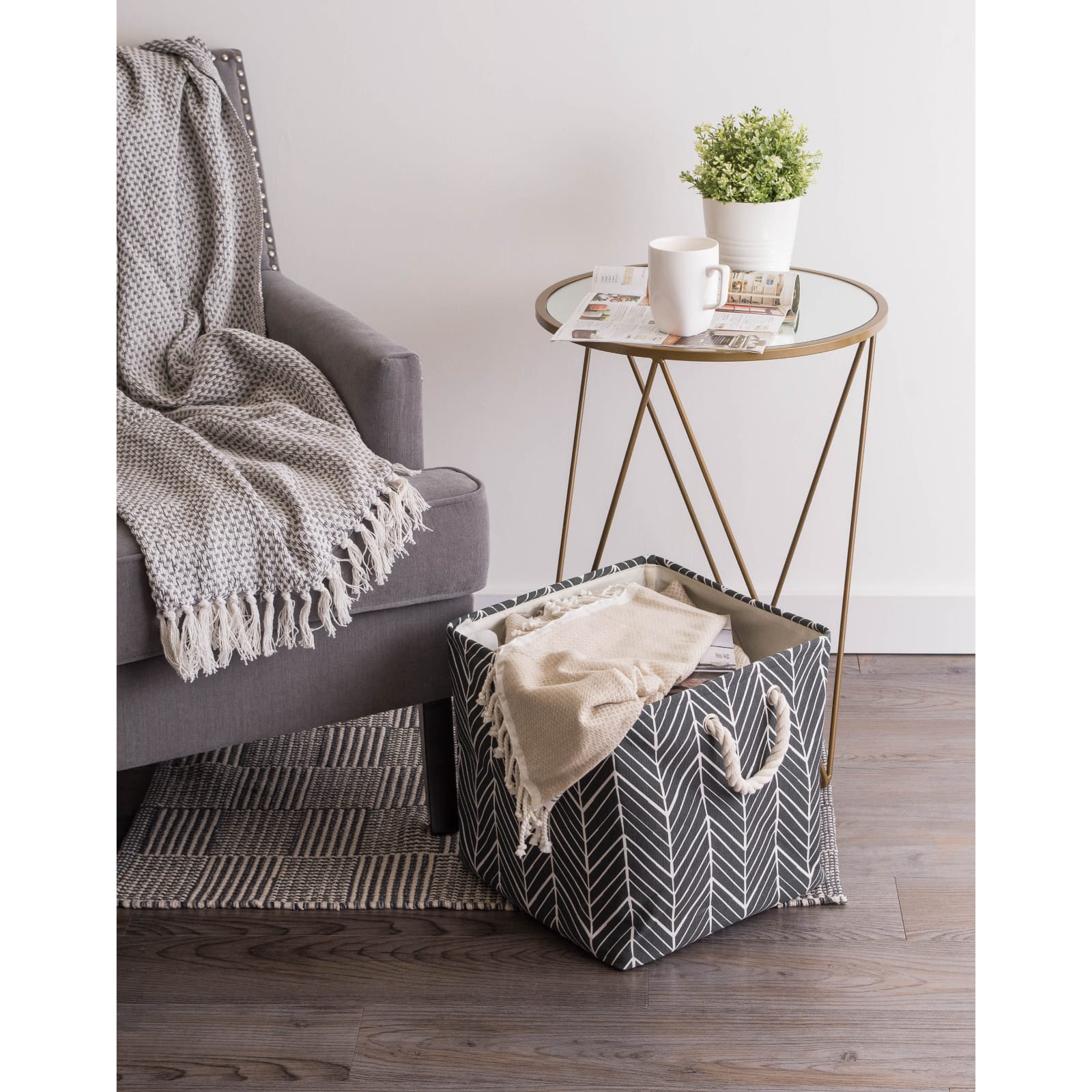 DII® 11" Polyester Herringbone Storage Bin