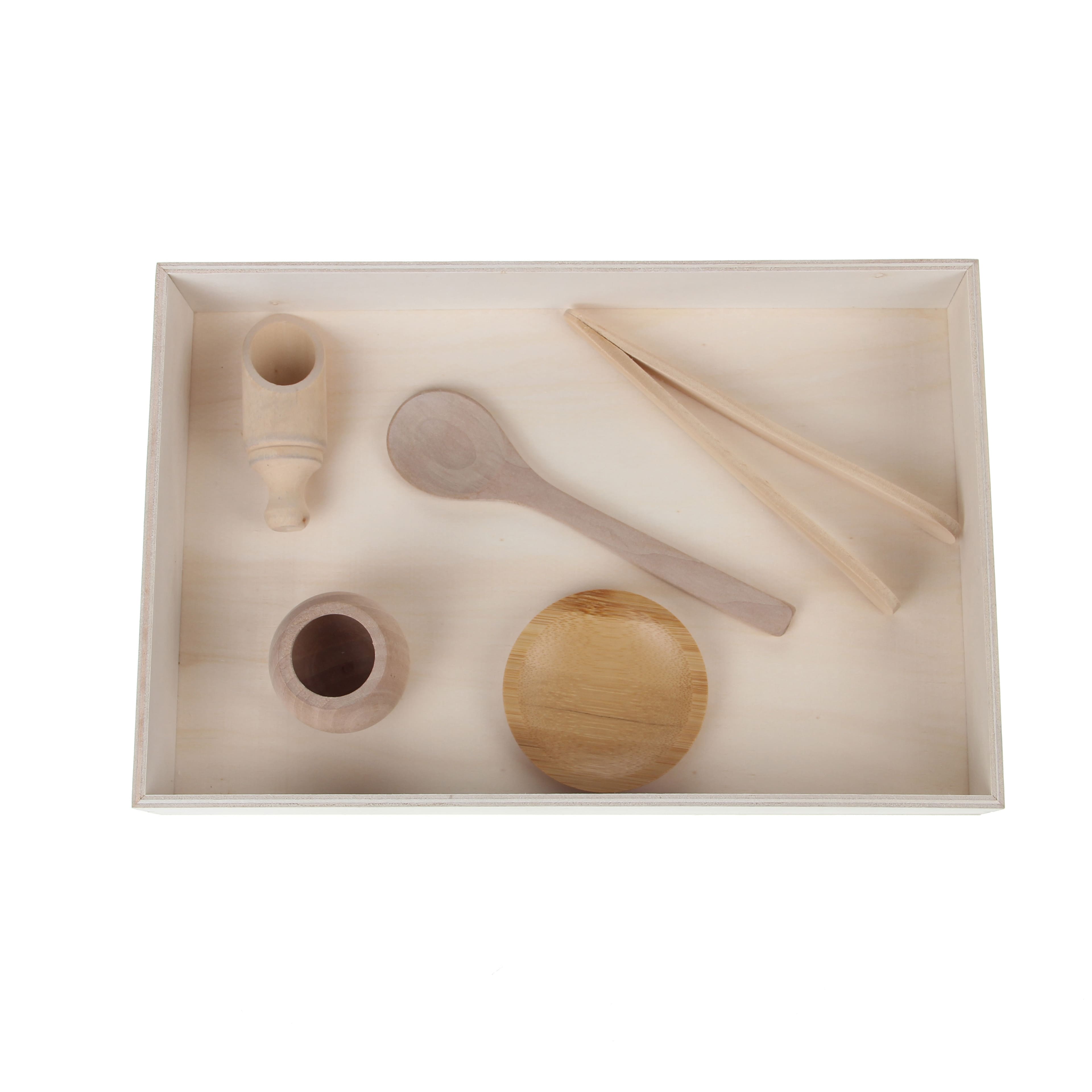 12 Pack: Wood Tray &#x26; Kitchen Set by Creatology&#x2122;