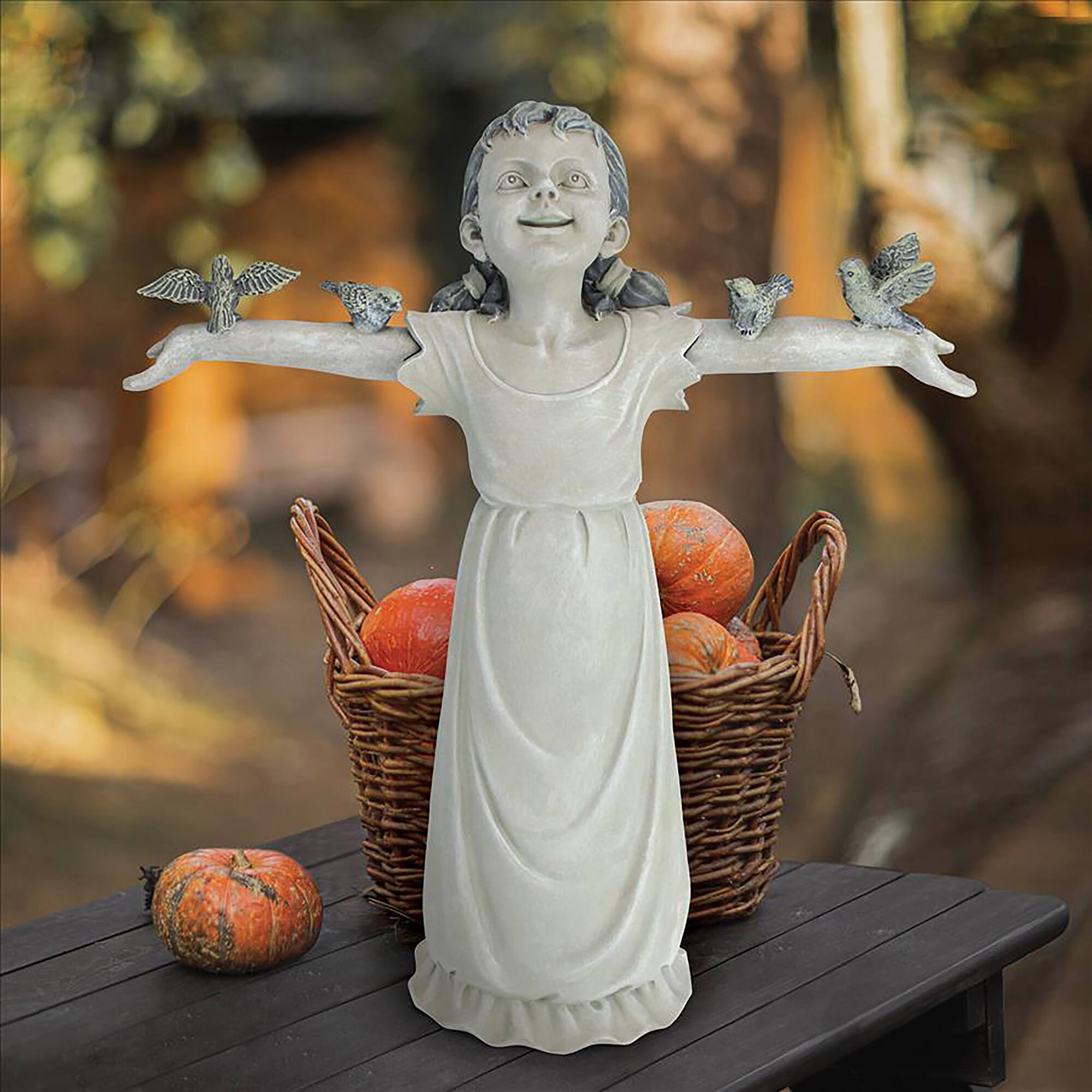 Design Toscano 16" Basking in God's Glory Little Girl Statue