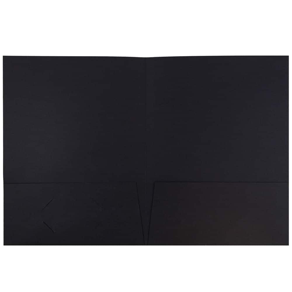 JAM Paper Black 2-Pocket Textured Linen Business Folders, 50ct.