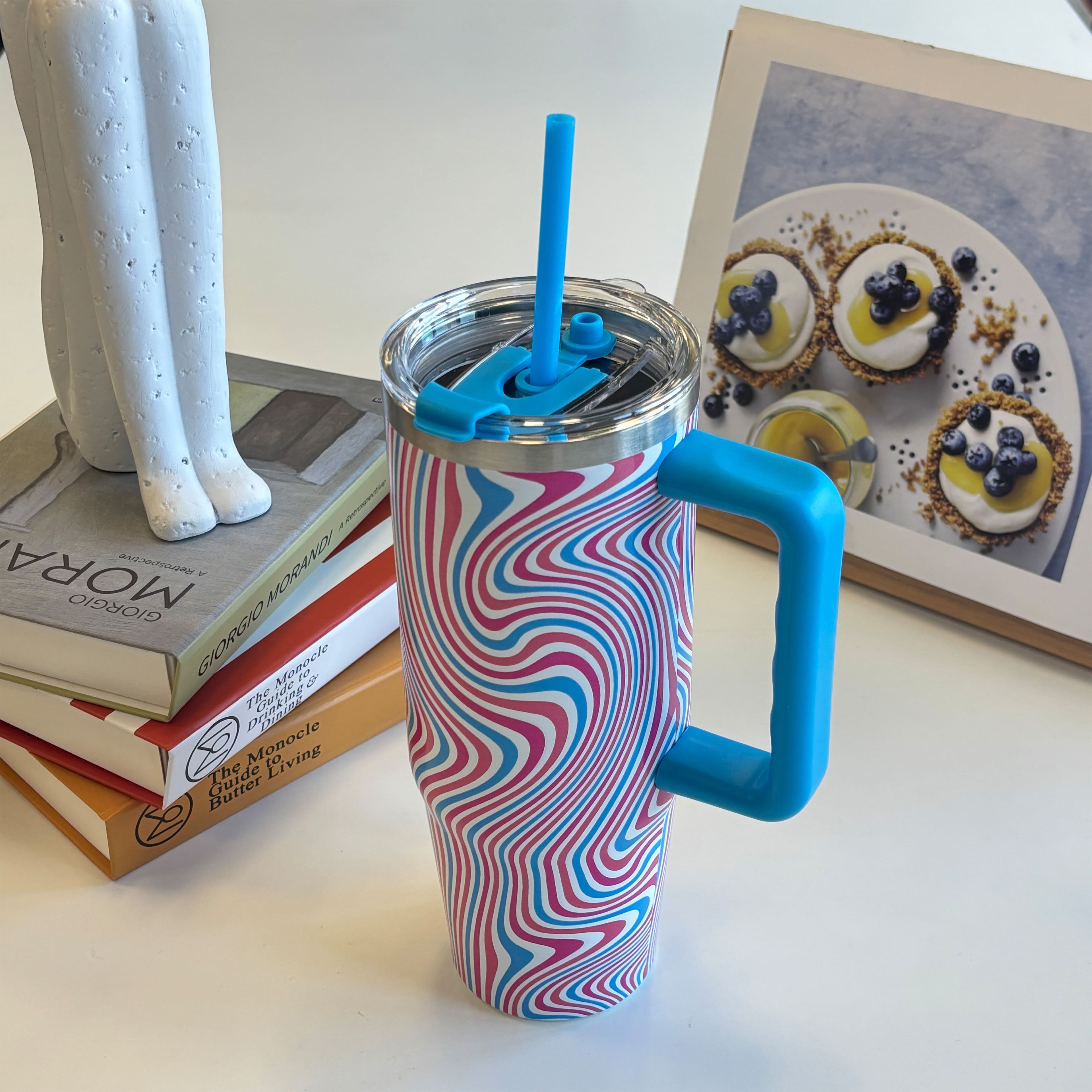 30oz. Blue Wavy Stainless Steel Insulated Tumbler by Celebrate It™