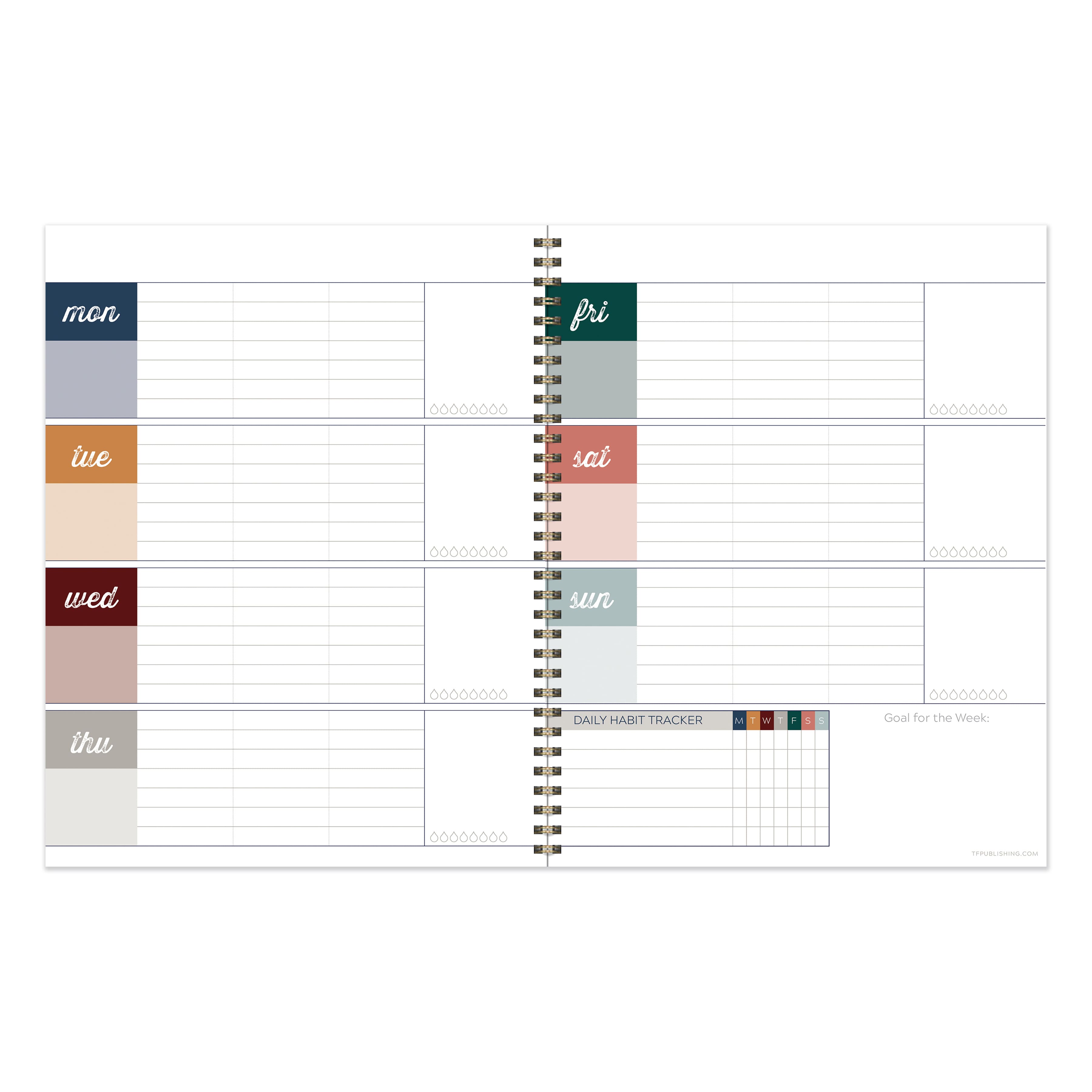 TF Publishing Large Spotted Dot Boho Undated Spiral Planner