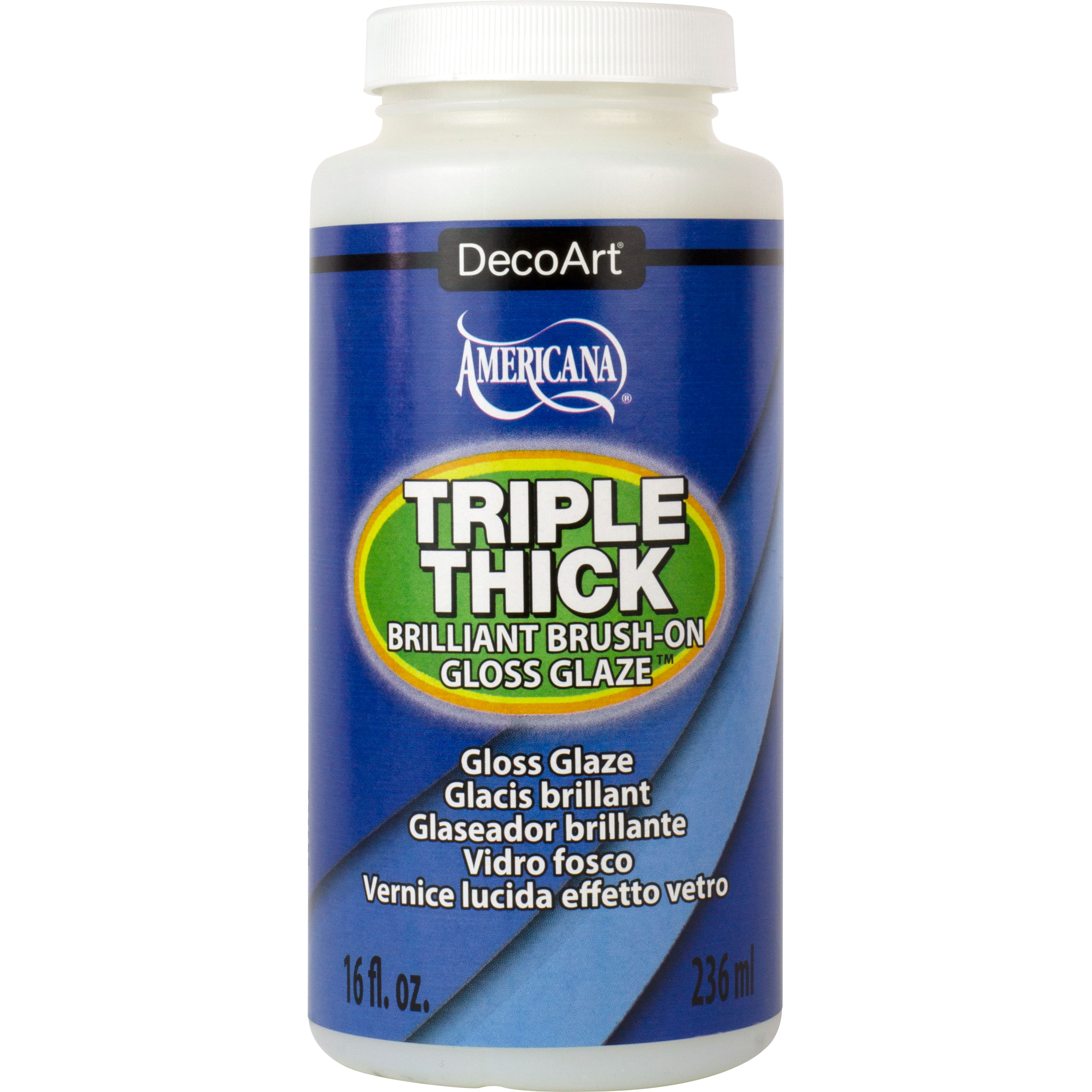 12 Pack: DecoArt® Americana® Triple Thick Brilliant Brush-On Gloss Glaze™, 16oz.
