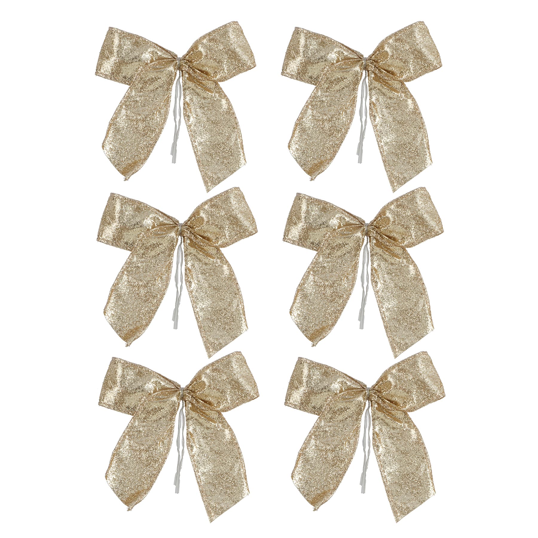 6&#x22; Gold Glitter Bows, 6ct. by Celebrate It&#x2122;