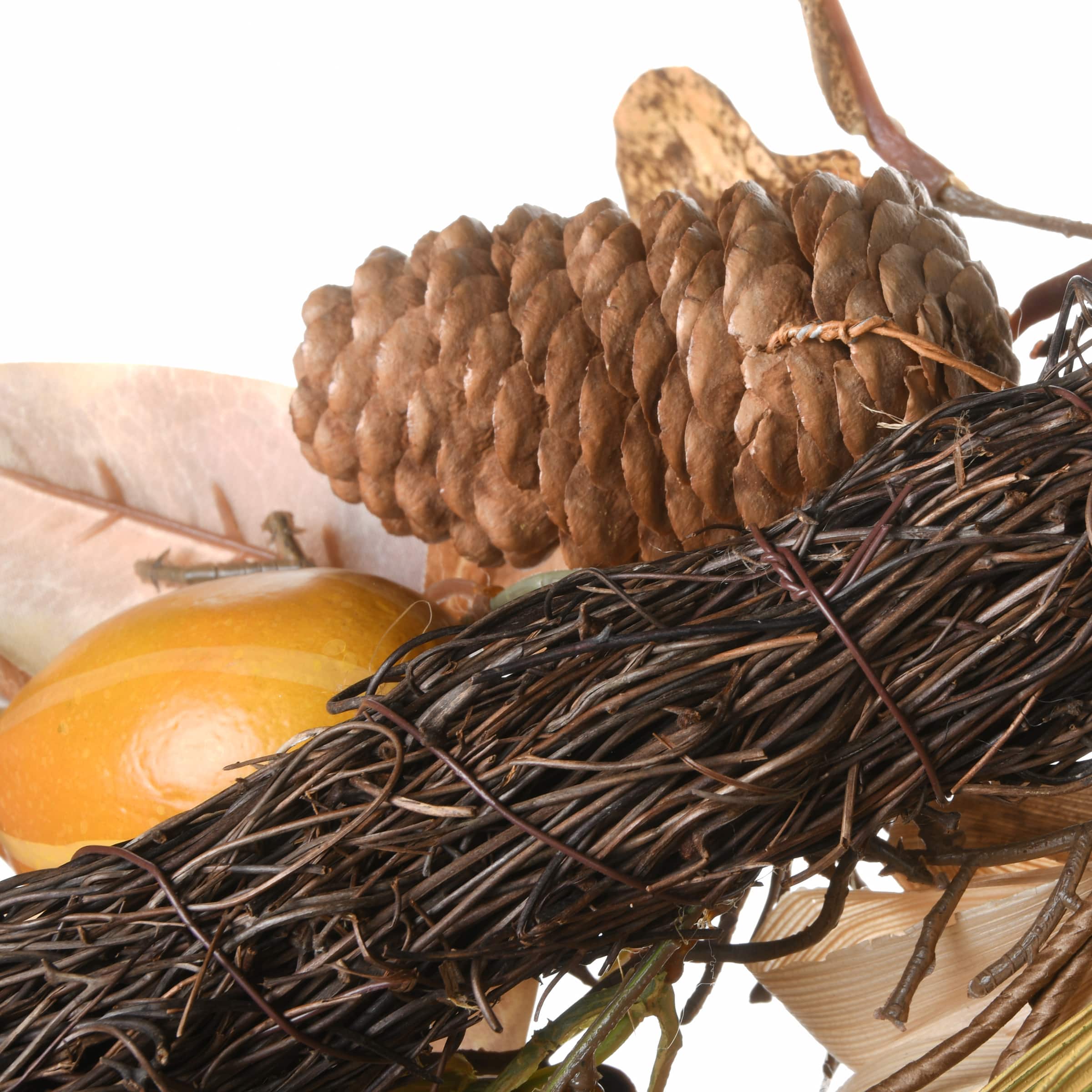 36" Autumn Pine Nut Swag with Pinecones