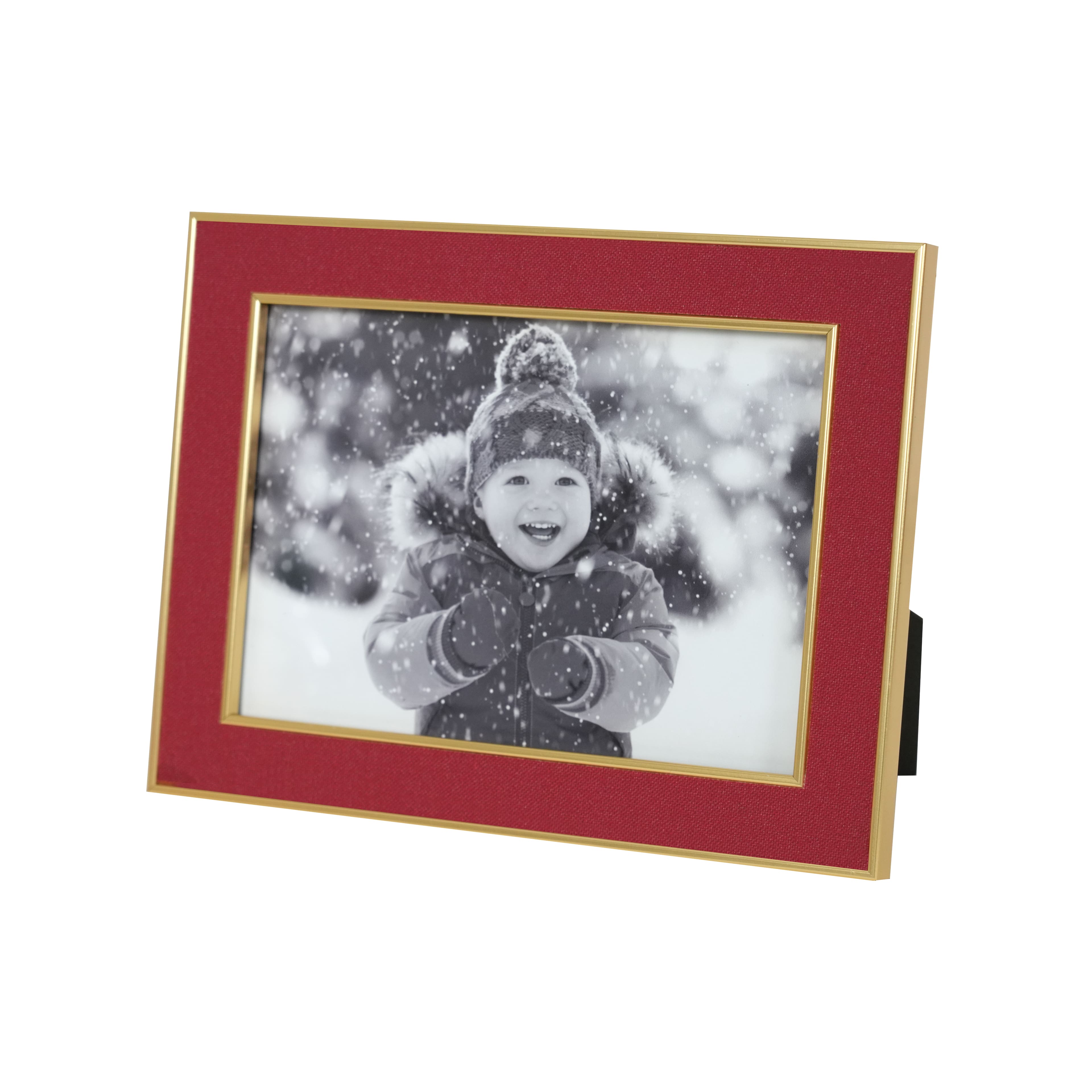 5&#x22; x 7&#x22; Red &#x26; Gold Fabric Plastic Frame by Studio D&#xE9;cor&#xAE;